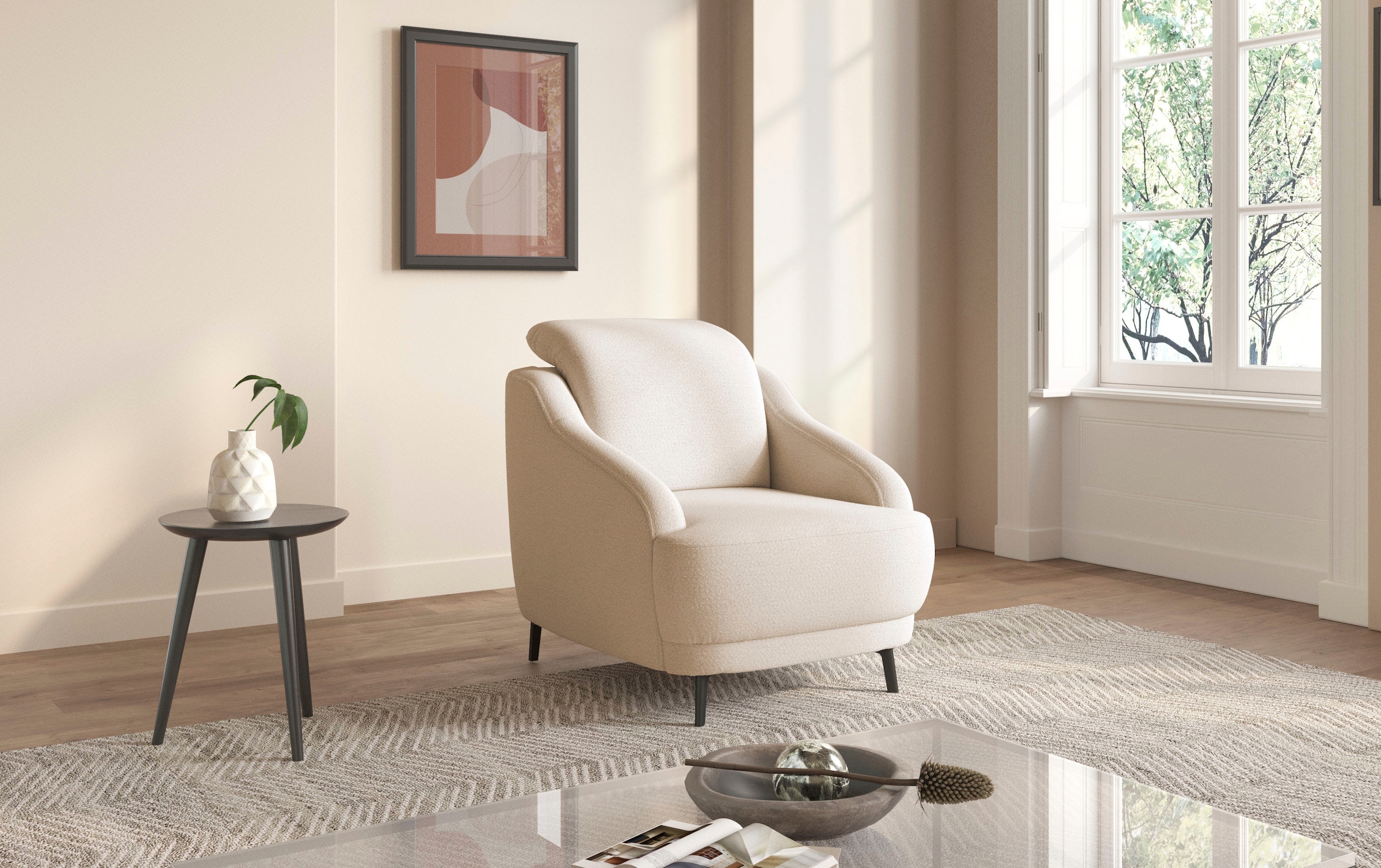sit&more Sessel »Blues«, (1 St.), mit Metallfüssen, schwarz-matt