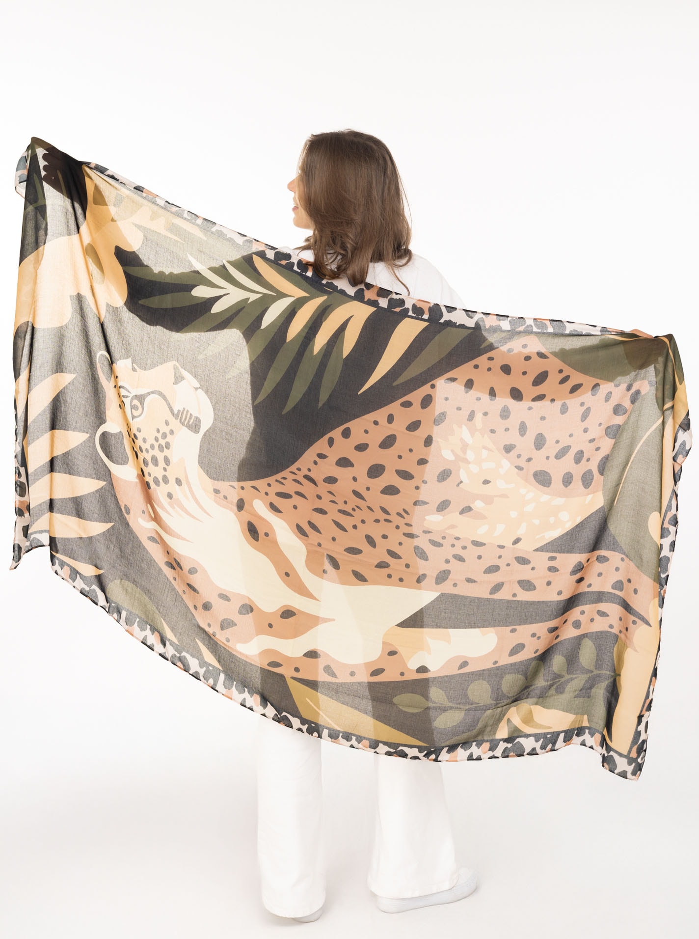 Image of Zwillingsherz Schal ""Leopard"" transparent, Leomuster