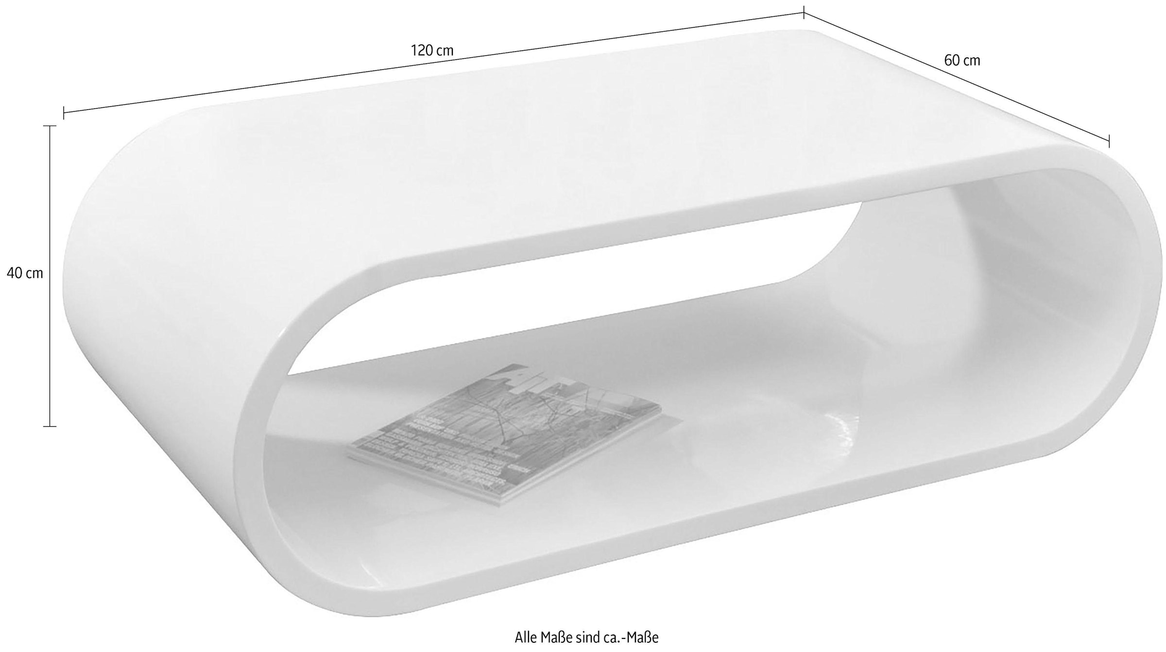 SalesFever Couchtisch, komplett aus hochwertigem Fiberglas