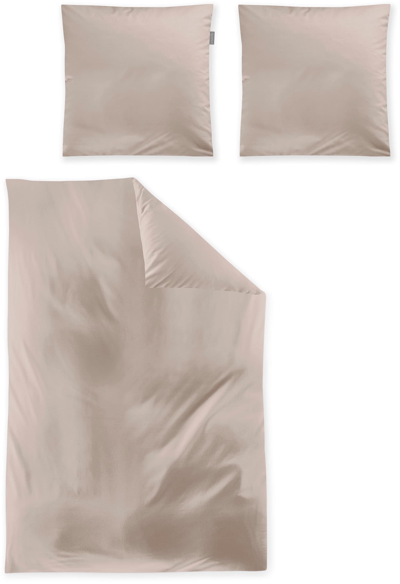 Irisette Bettwäsche »Premium Satin Bettwäsche Paris«, hochwertige Uni Premium Bettwäsche mit Reissverschluss, 100% Baumwolle