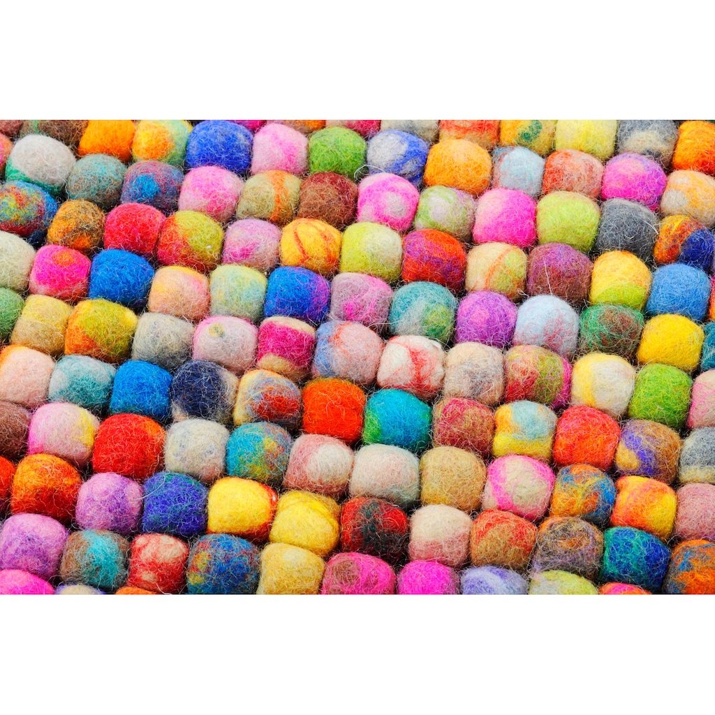 THEKO Läufer »Ballo«, rechteckig, Teppich-Läufer, aus Filzkugeln, reine Wolle, handgefertigt