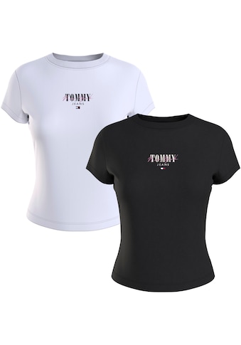 T-Shirt »TJW 2 PACK SLIM ESSENTIAL LOGO 1«, mit Tommy Jeans Flagge