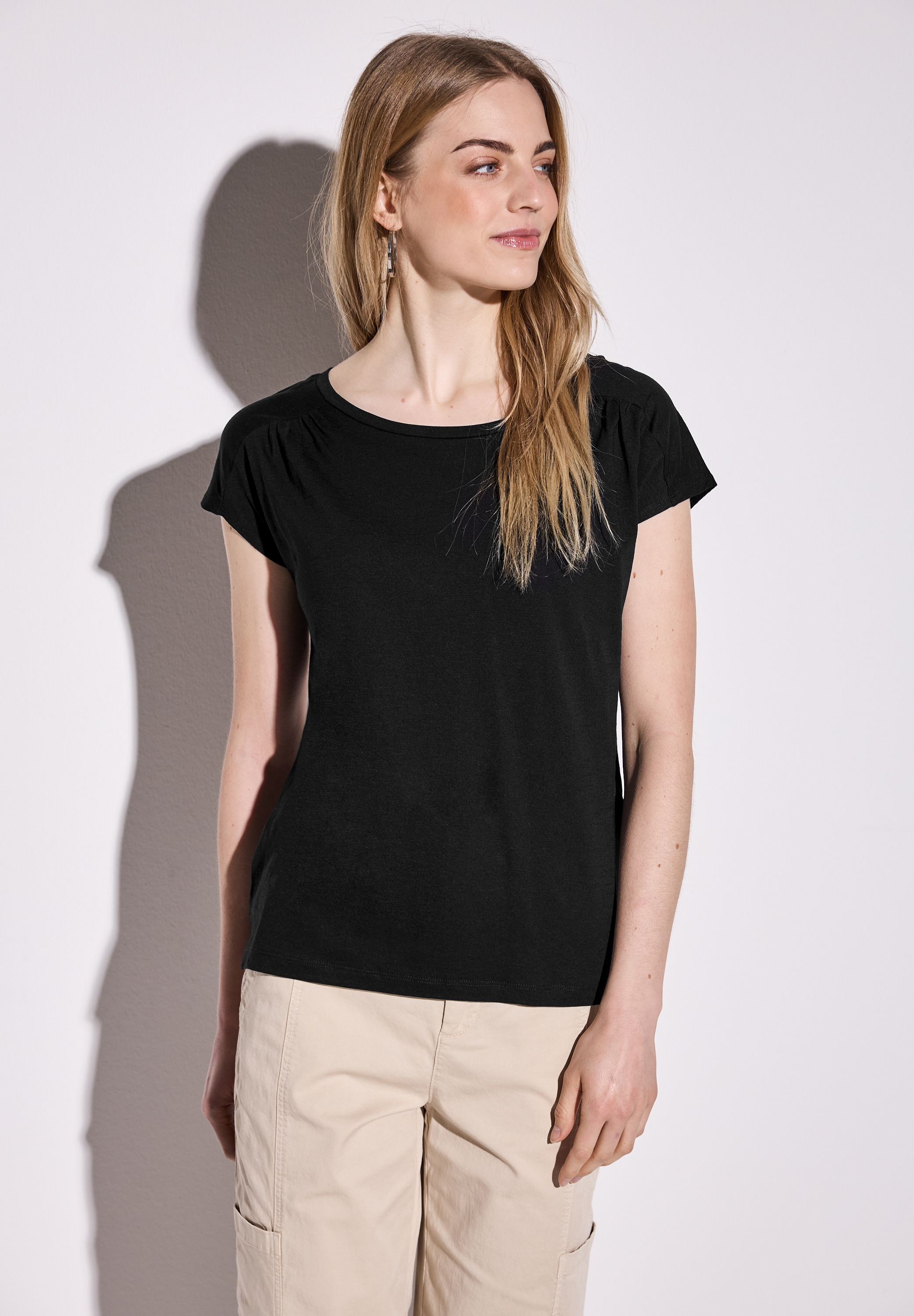 STREET ONE Shirttop, mit Raffung an der Schulter