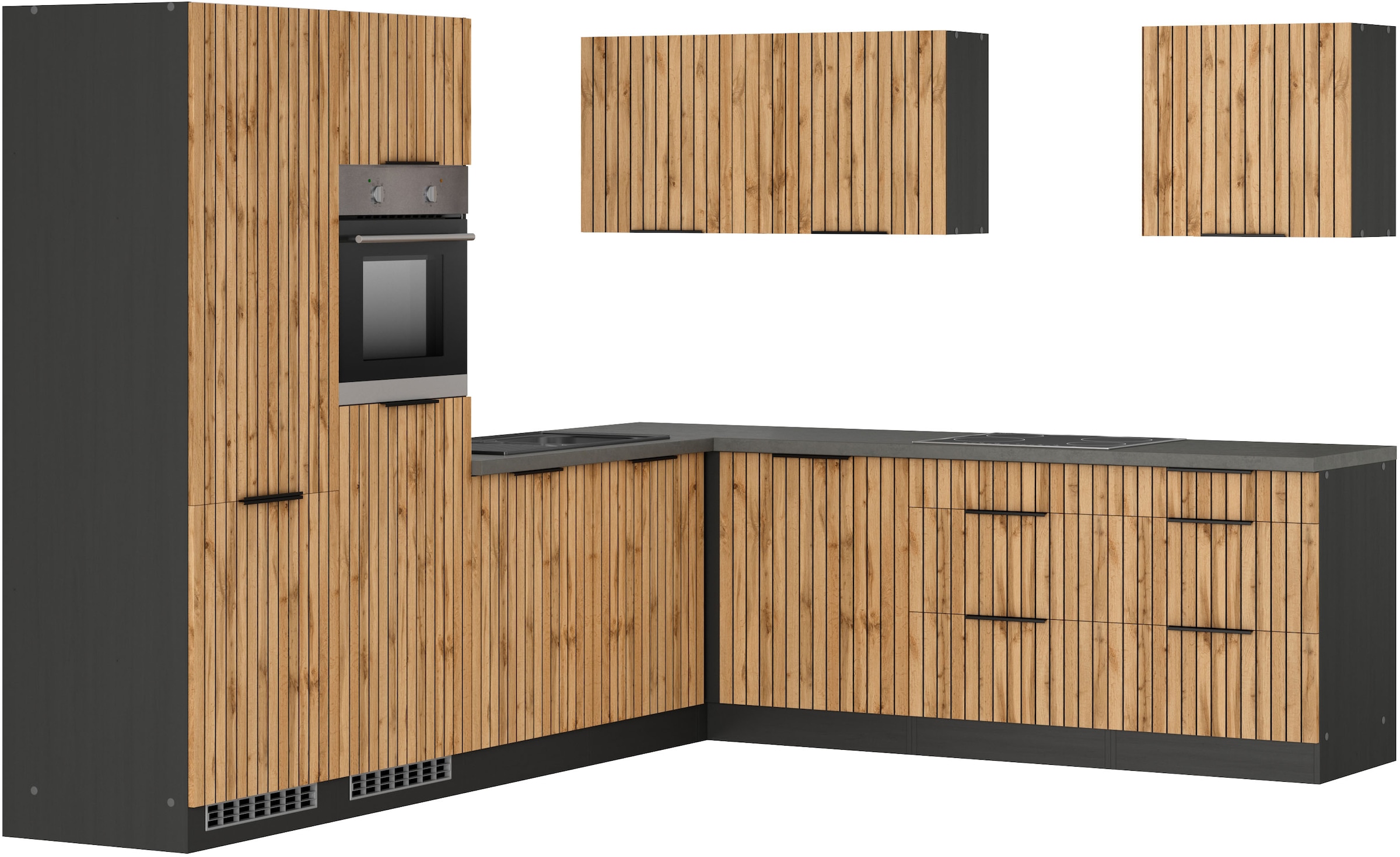 Image of KOCHSTATION Winkelküche "KS-Lagos, Stellbreite 300/240 cm" wahlweise mit E-Geräten, Spüle edelstahl oder schwarz