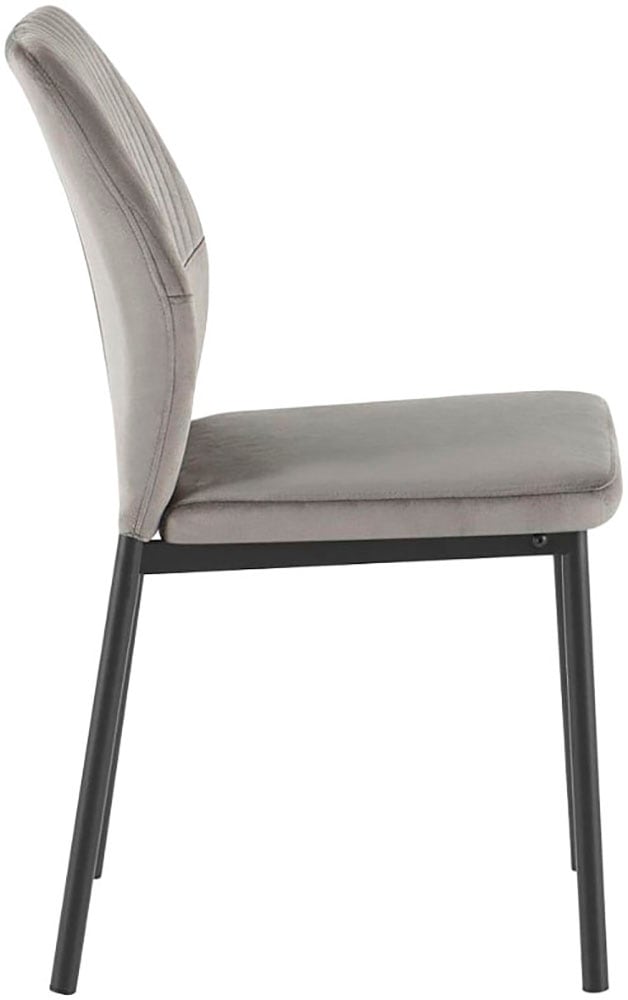 GOODproduct Esszimmerstuhl »Nora, 4er-Set« (Set) 4 Stk.moderne Samtstühle mit Kontrastnähten und schwarzem Metallgestell