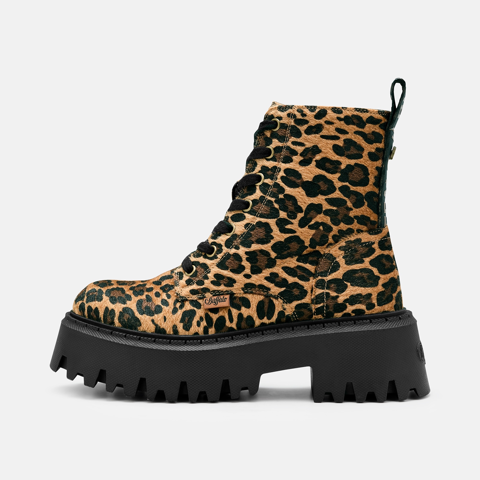 Image of Buffalo Schnürboots "ASPEN" Schnürstiefelette, Plateauboots in trendiger Leo-Optik