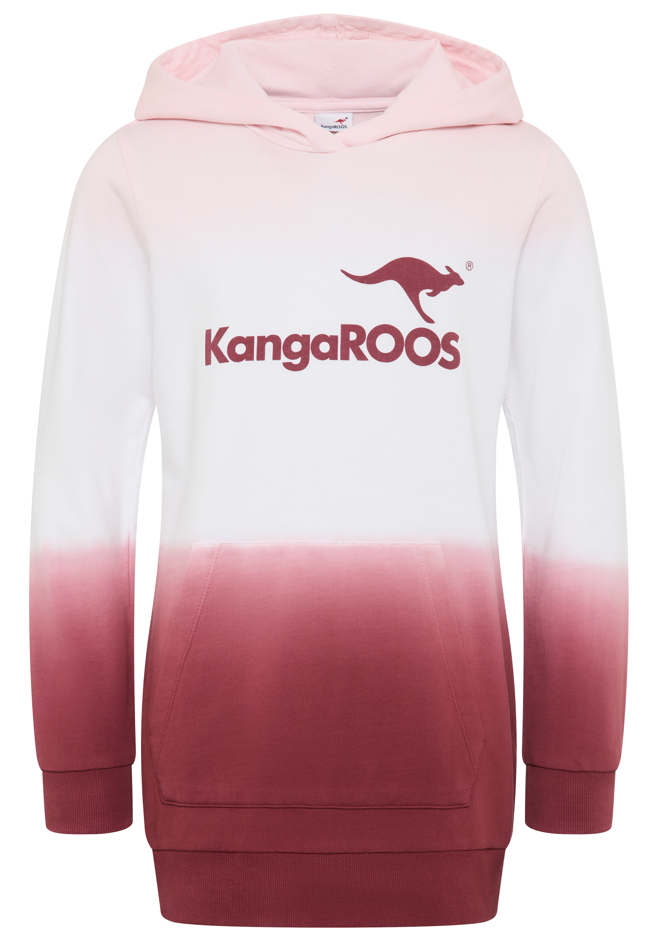 KangaROOS Kapuzensweatshirt », Longsweatshirt mit Farbverlauf«, Langarm mit Bündchen, taillierter Schnitt, mit Logodruck