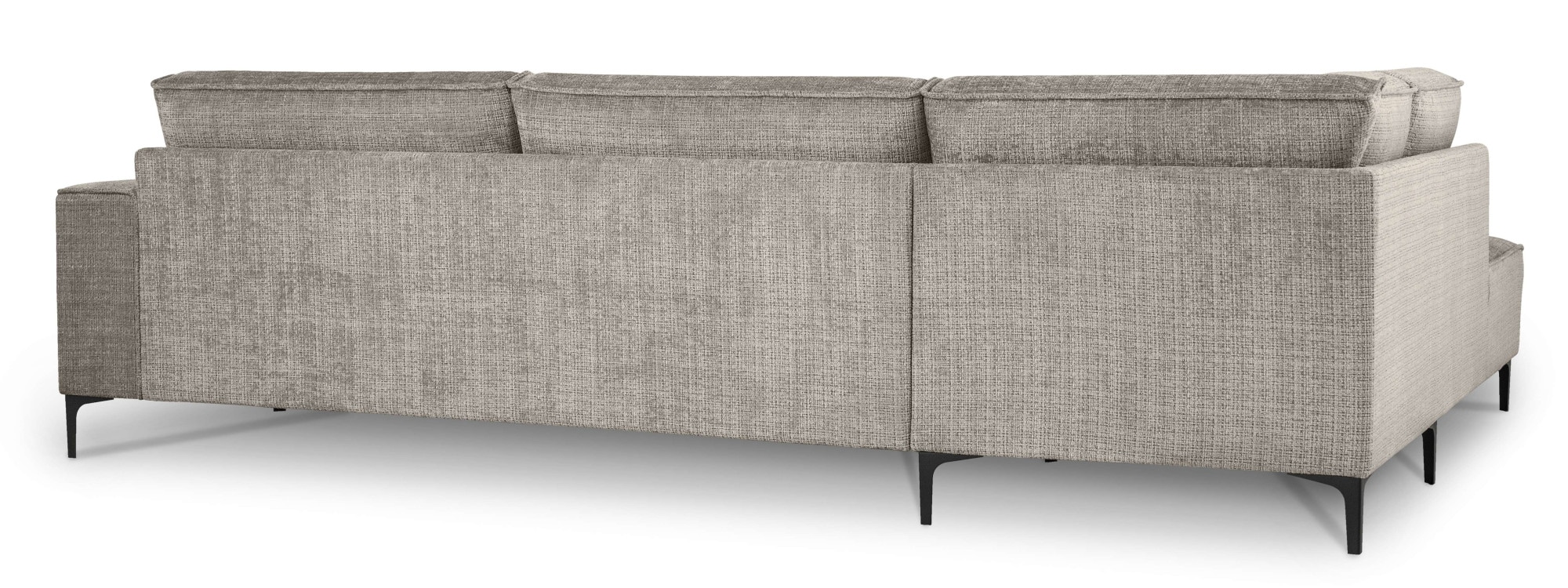 Places of Style Ecksofa »Polsterecke Oland, Struktur, Flachgewebe, Luxus-Microfaser, Boucle«, L-Form, 289 cm, Wellenunterfederung, Skandi-Design, Metallfüsse