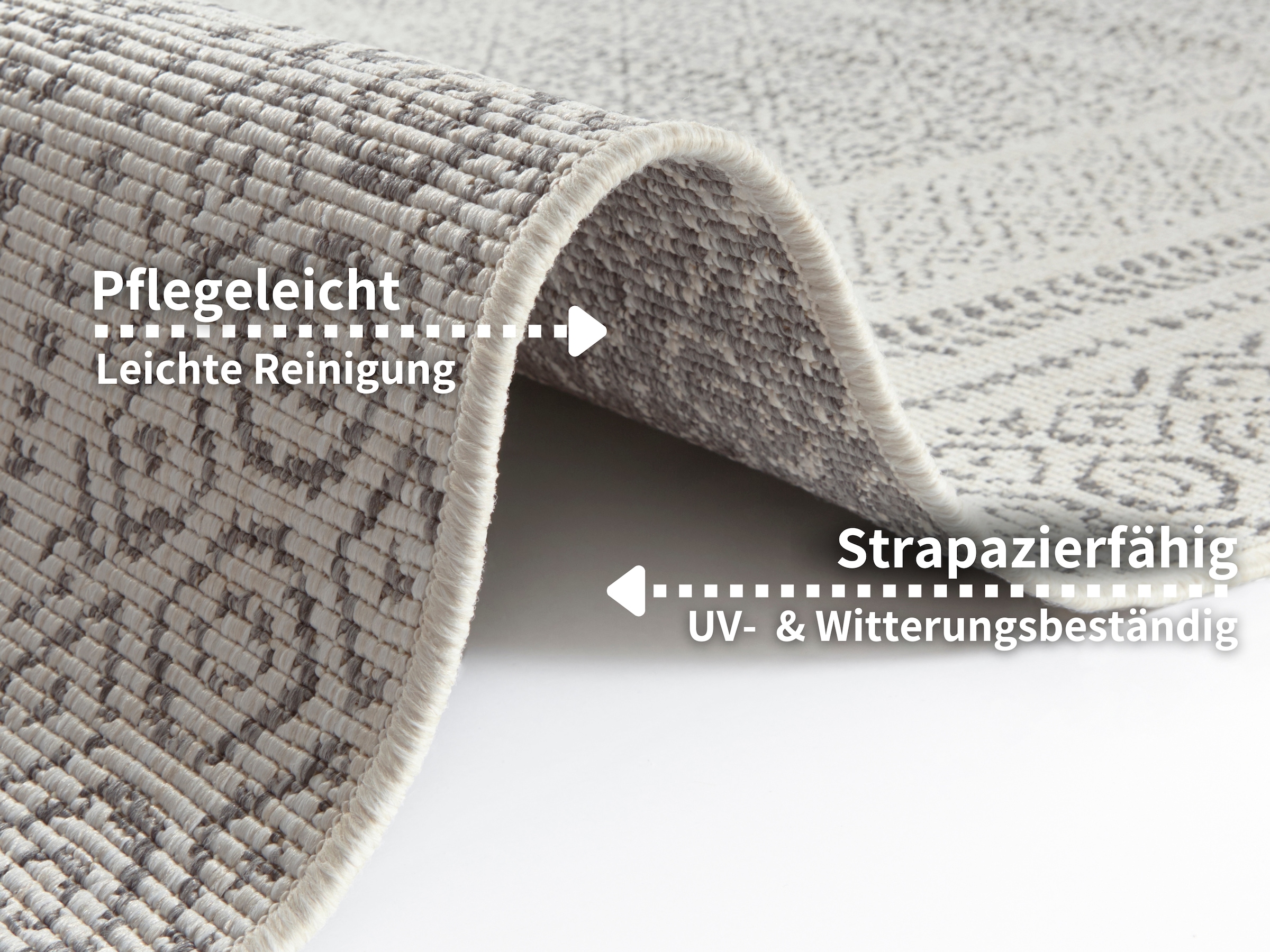 my home Teppich »Bernard Wendeteppich«, rechteckig, 5 mm Höhe, auch als Läufer, Robust, Pflegeleicht, Flachgewebe, In- und Outdoor
