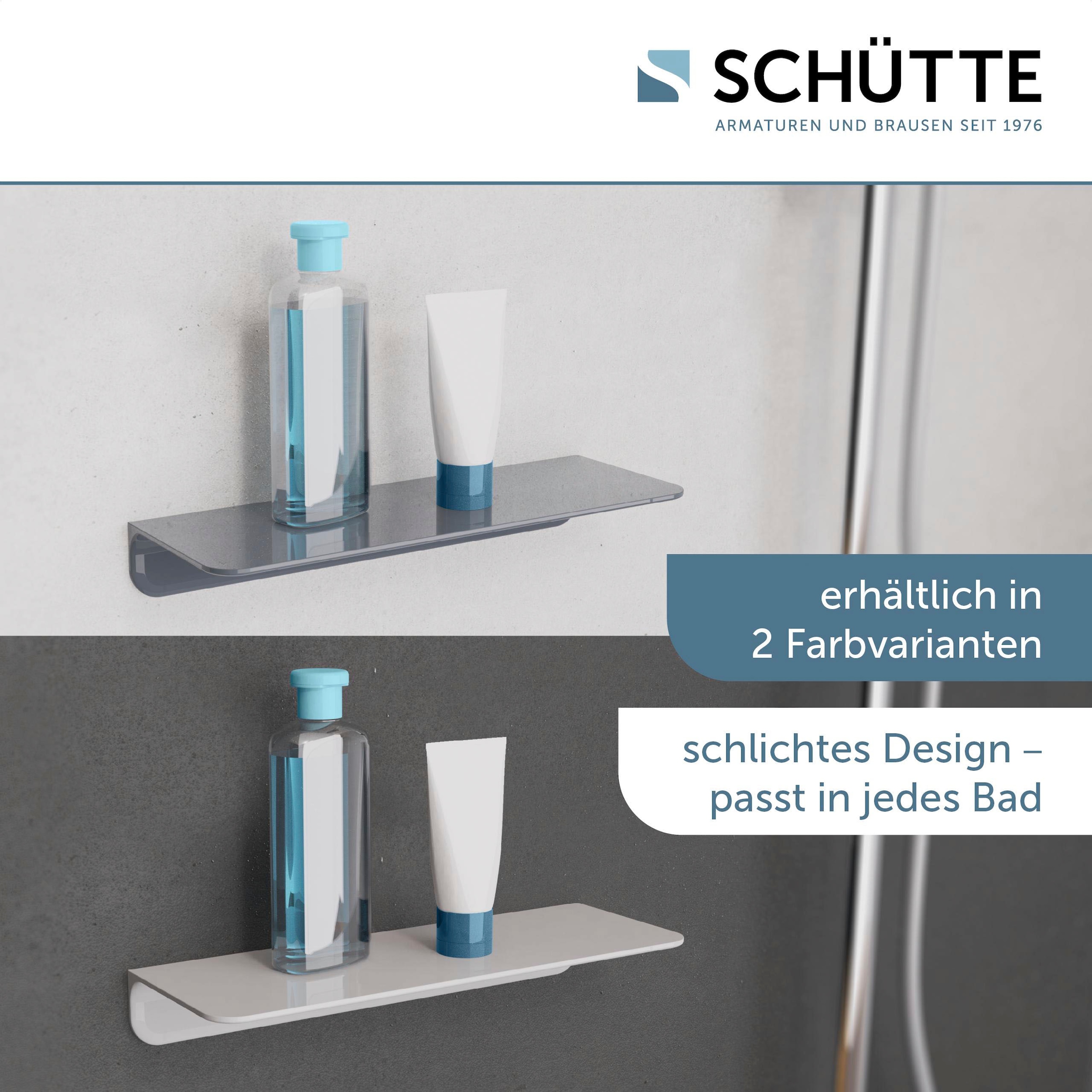 Schütte Duschregal, ohne Bohren, Bad Regal für Badezimmer in Weiss oder Anthrazit