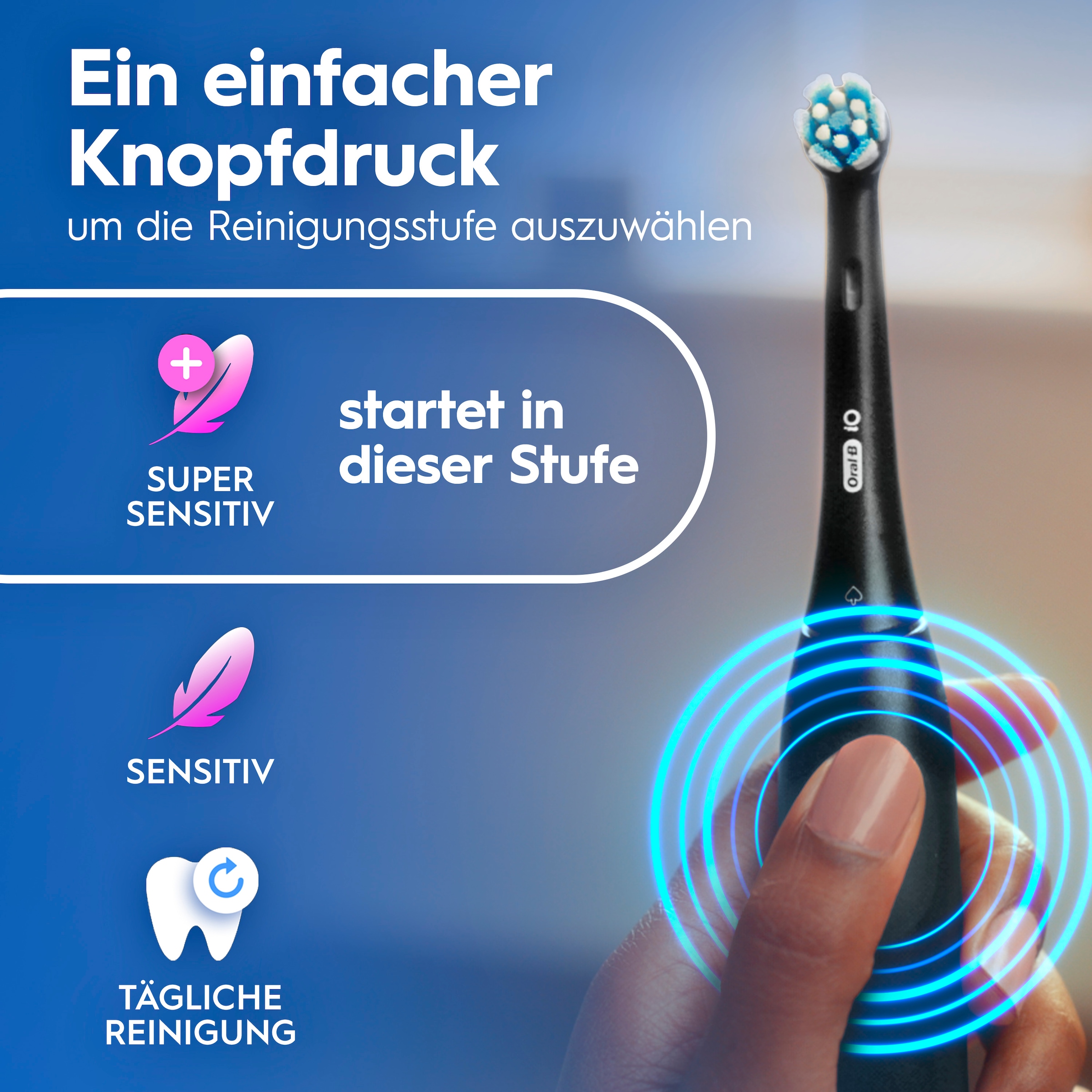 Oral-B Brosse à dents électrique »iO Series 2« 2 cuis Aufsteckbürsten Doppelpack, 2 Aufsteckbürsten, Reise-Etui