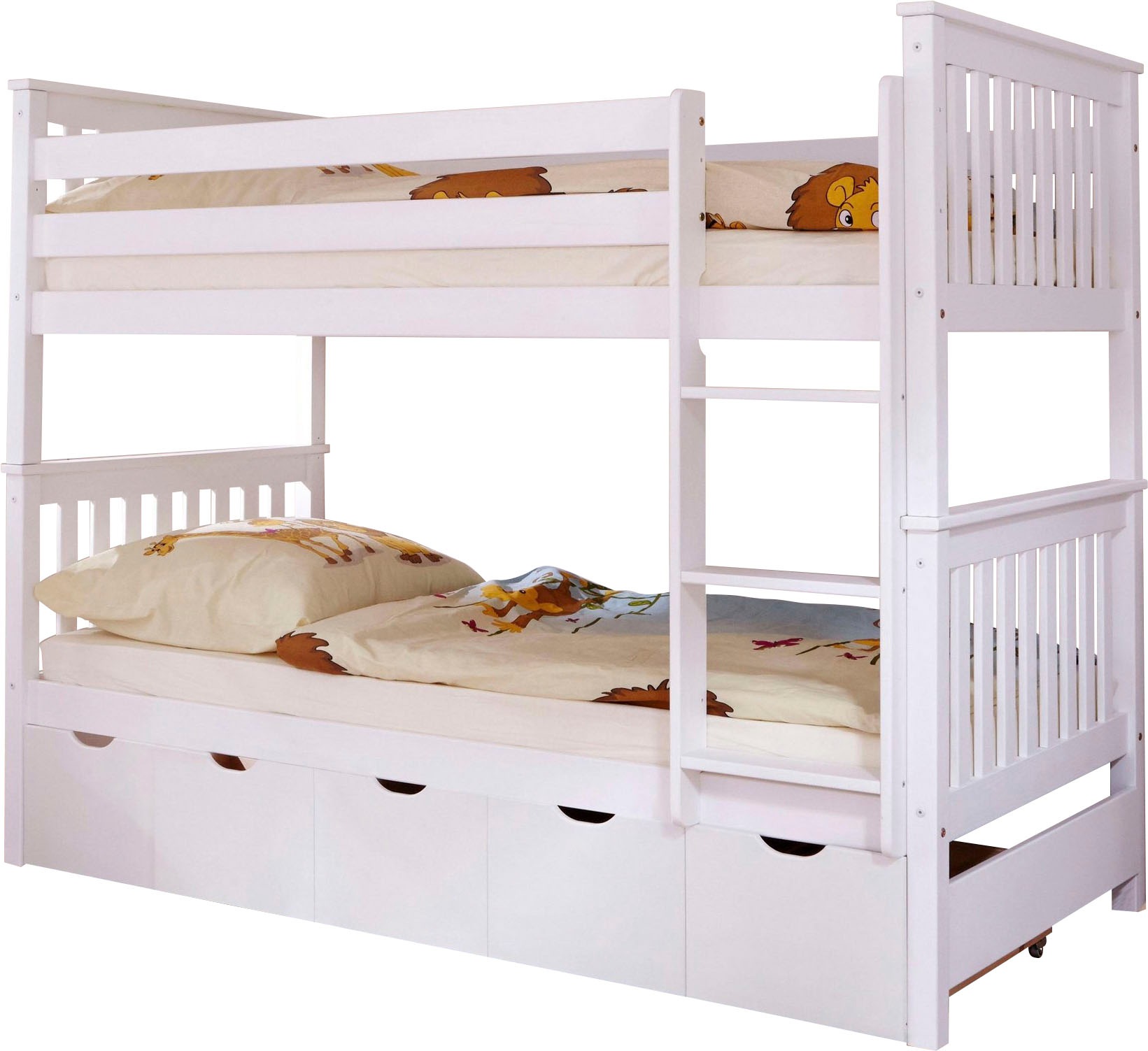 Image of Ticaa Etagenbett »Sammy«, bodentief, mit Rollrost und Schubkästen »Maria«, Kiefer bei Ackermann Versand Schweiz