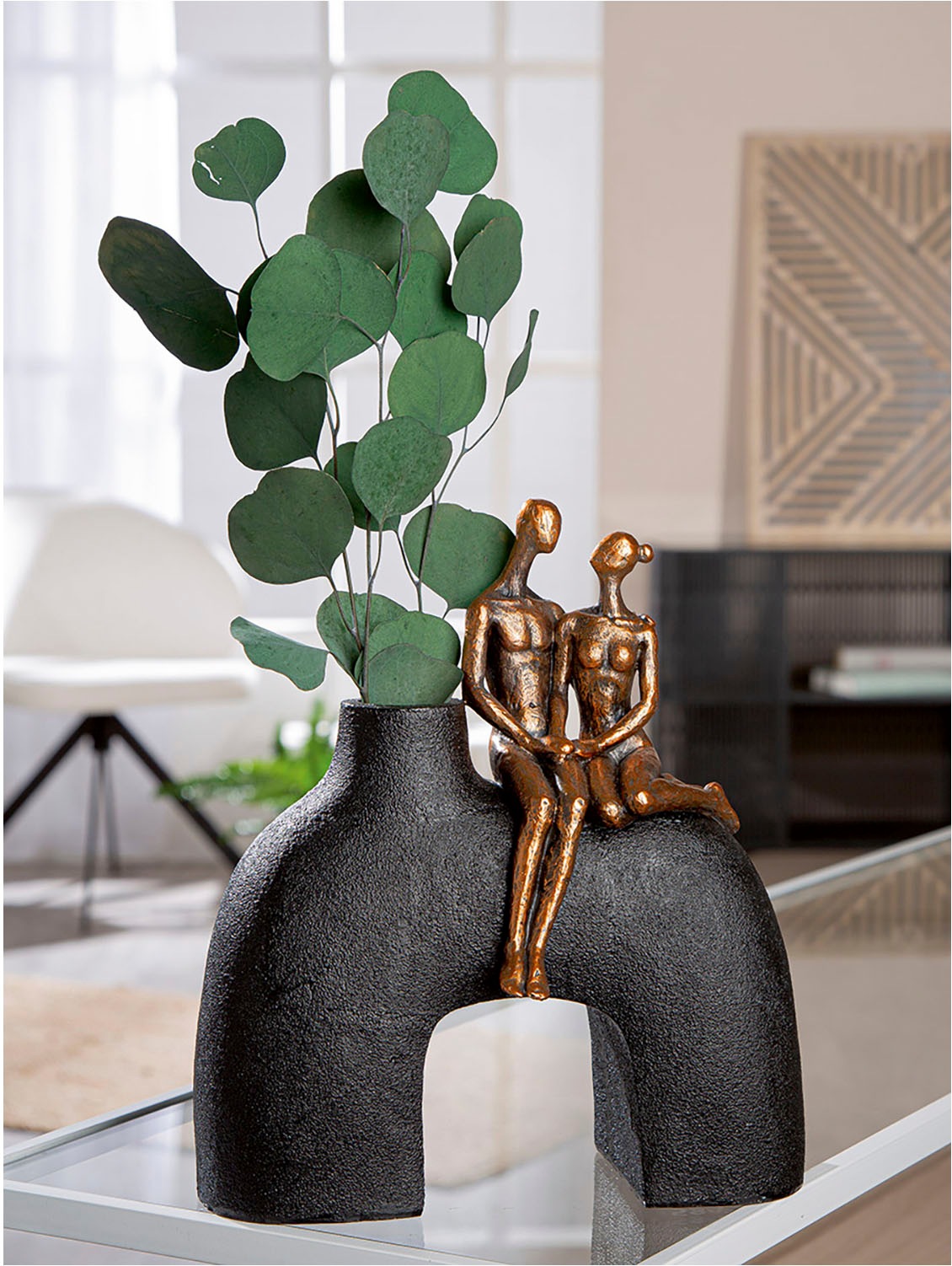 Casablanca by Gilde Tischvase "Vase Frau; Mann Movement schwarz H. 25,5 cm"