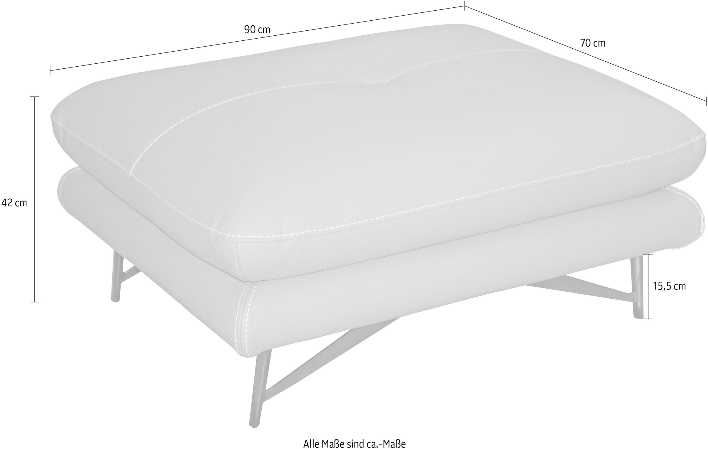 CALIA ITALIA Tabouret »Cezanne bequem und elegant, B/T 90/70cm, hochwertiger Designfuss«