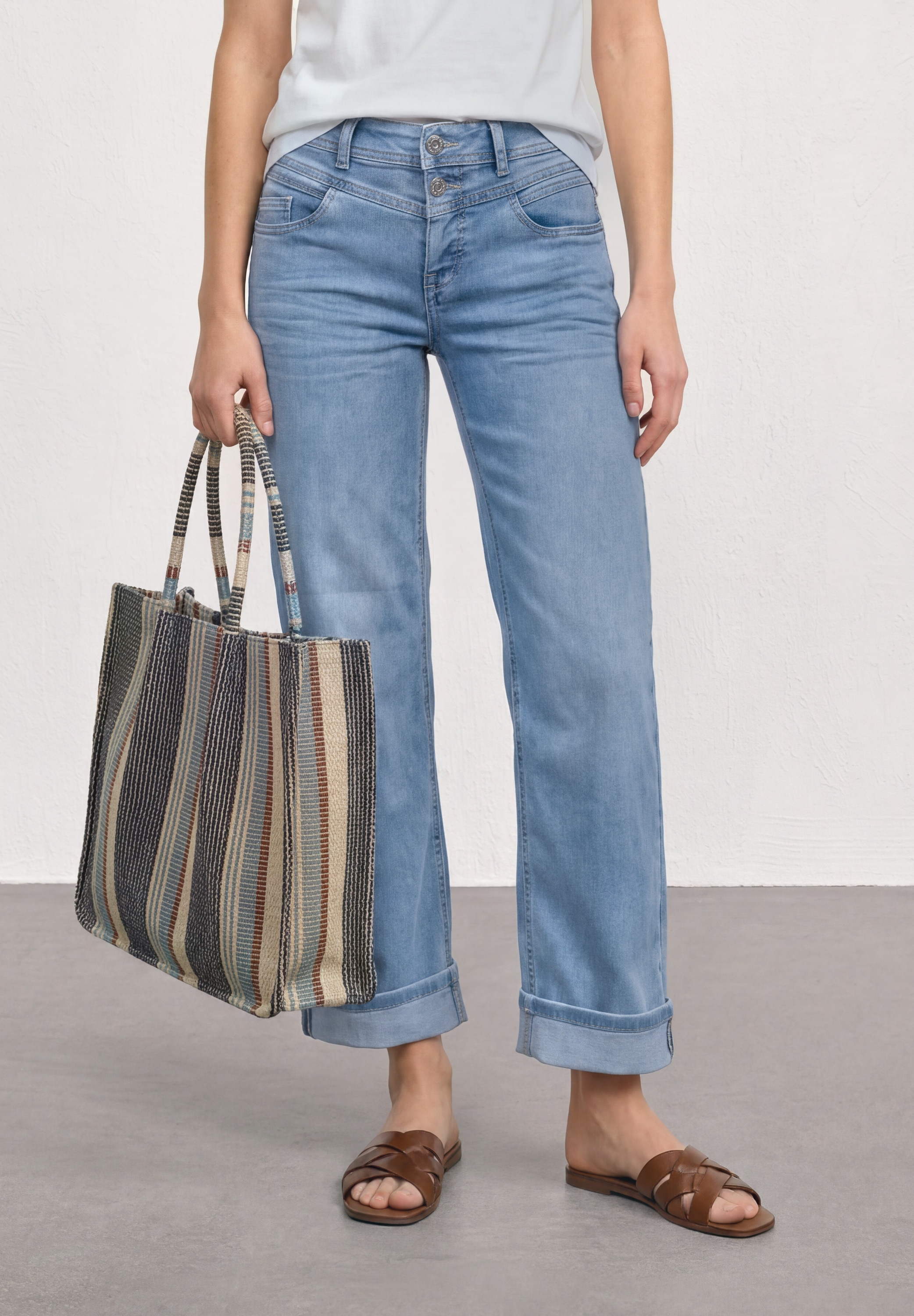 Image of STREET ONE 5-Pocket-Jeans im Casual Fit mit Turn-Up
