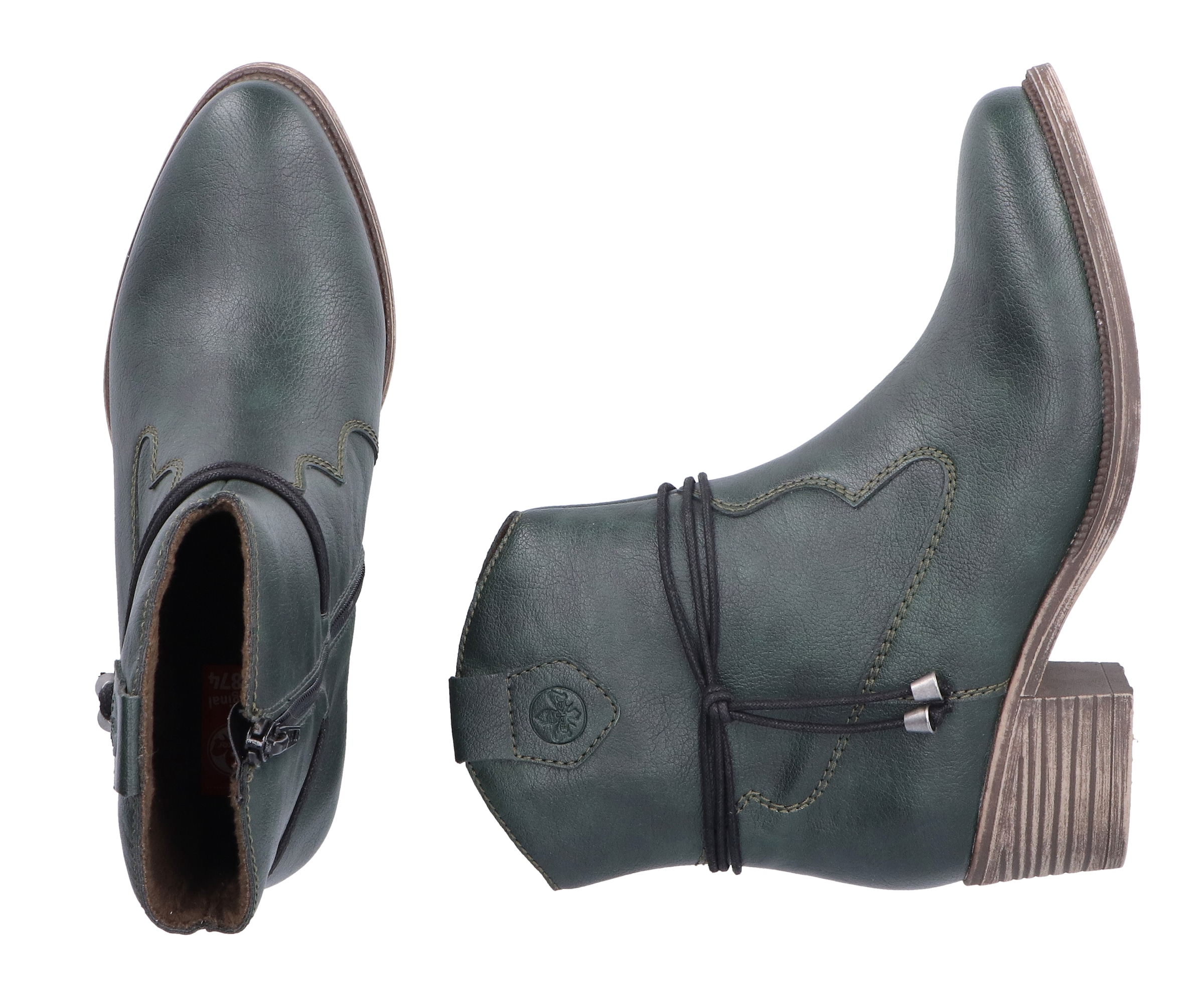 Rieker Westernstiefelette, Cowboyboots, Stiefelette, Blockabsatz, in spitz zulaufender Form