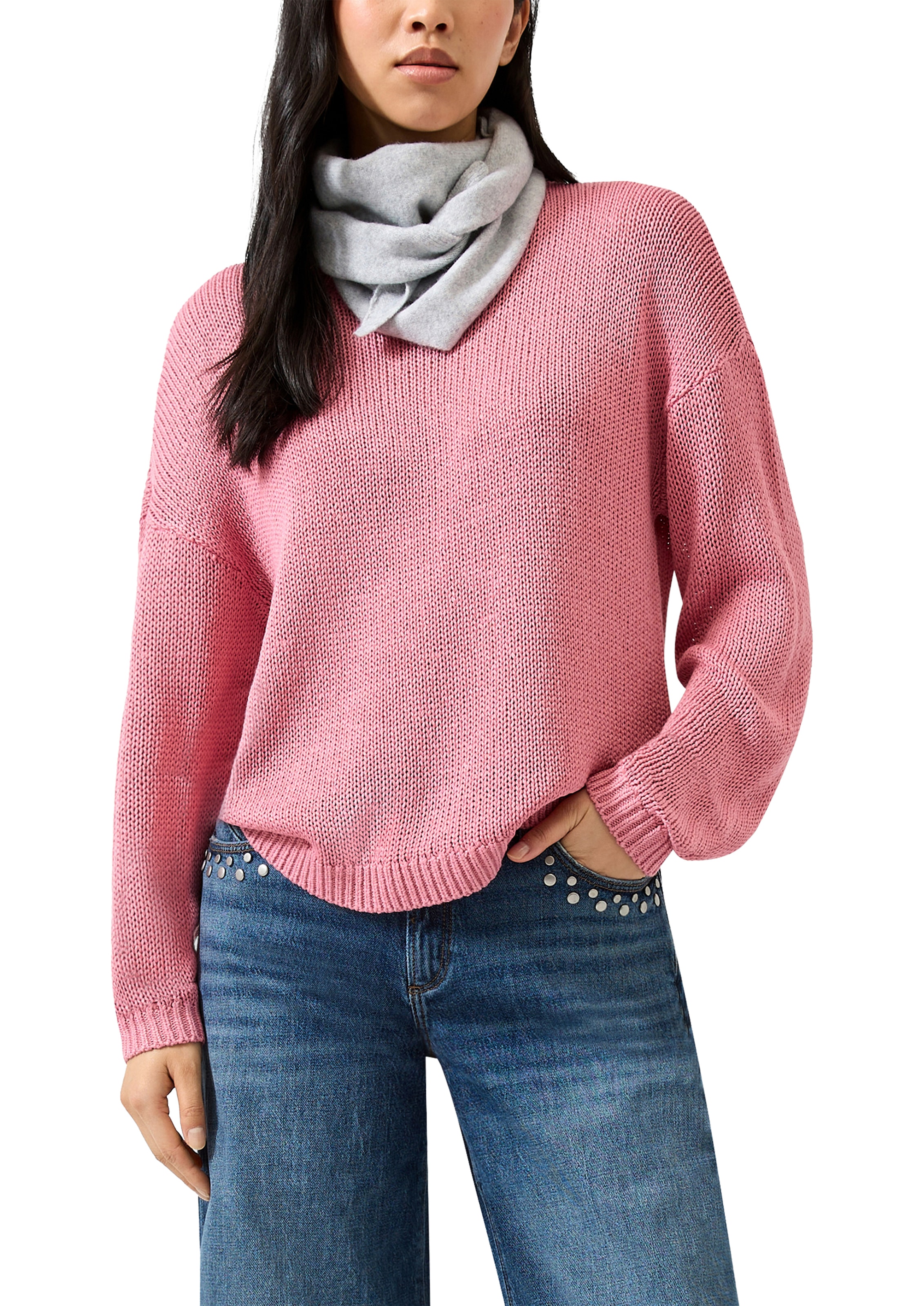Image of QS Strickpullover Langarmpullover in Strick-Optik / Rundhals