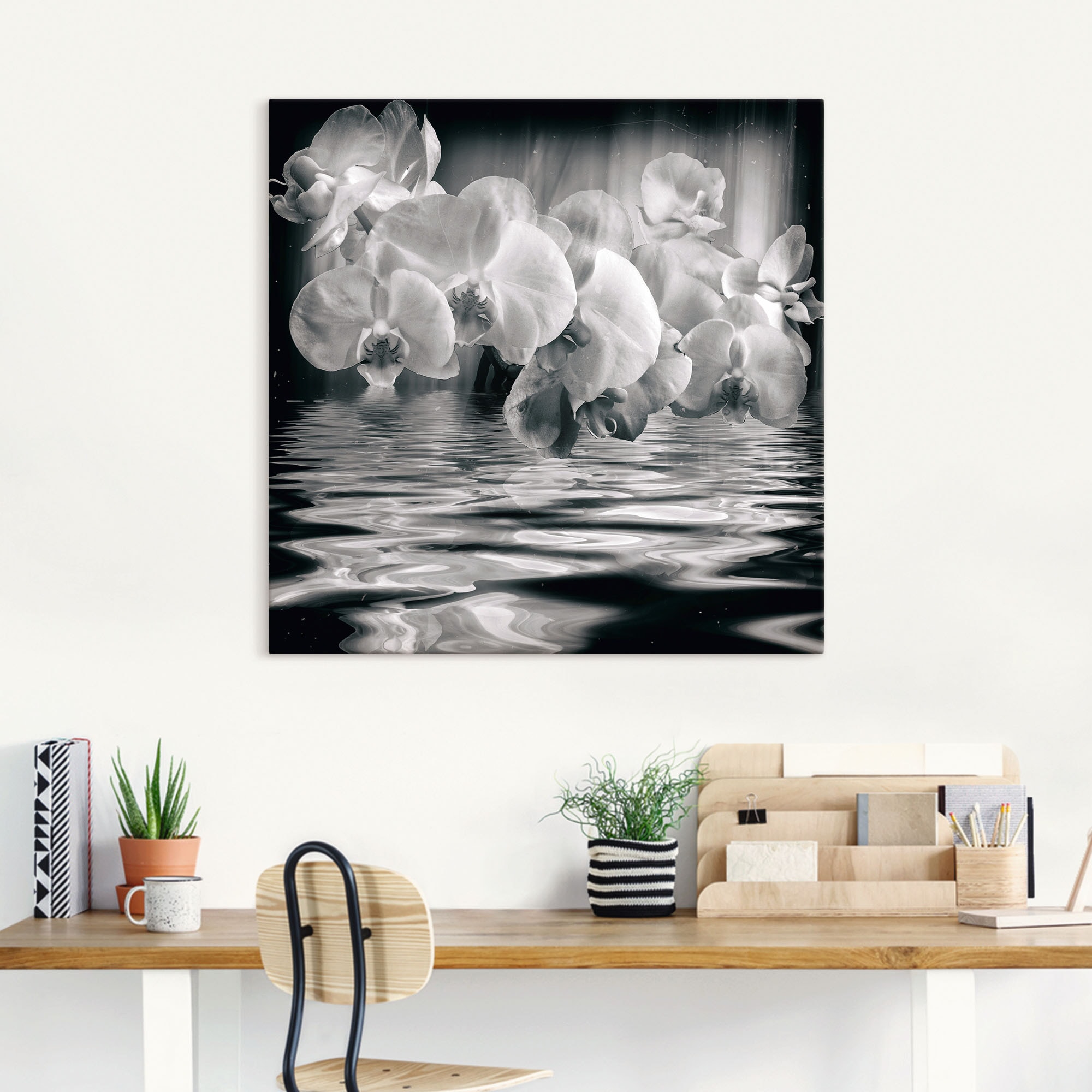 Artland Wandbild »Orchideen - monochrom«, Spa Bilder, (1 St.), als Leinwandbild, Wandaufkleber in verschied. Grössen
