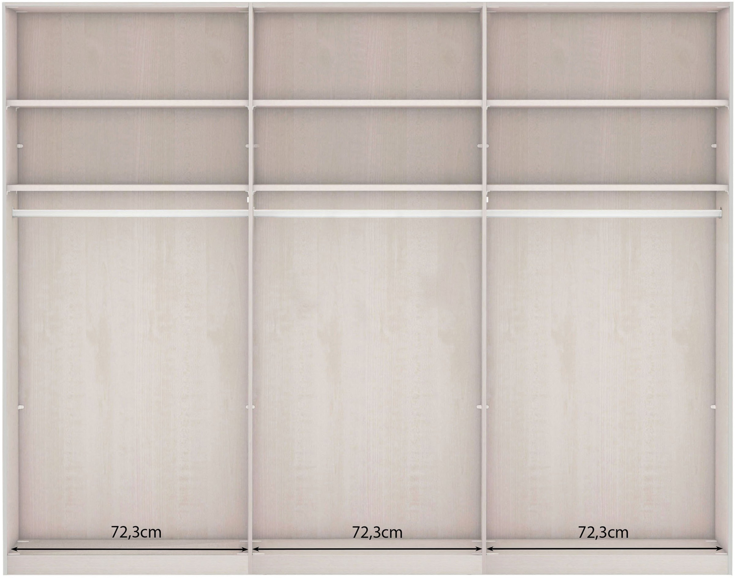 WIEMANN Armoire à portes coulissantes »Phoenix, Made in Germany, modernes Design, Highlight, Blickfang« ,  espace de rangement maximal, y compris étagères, étagères à linge et amortisseurs