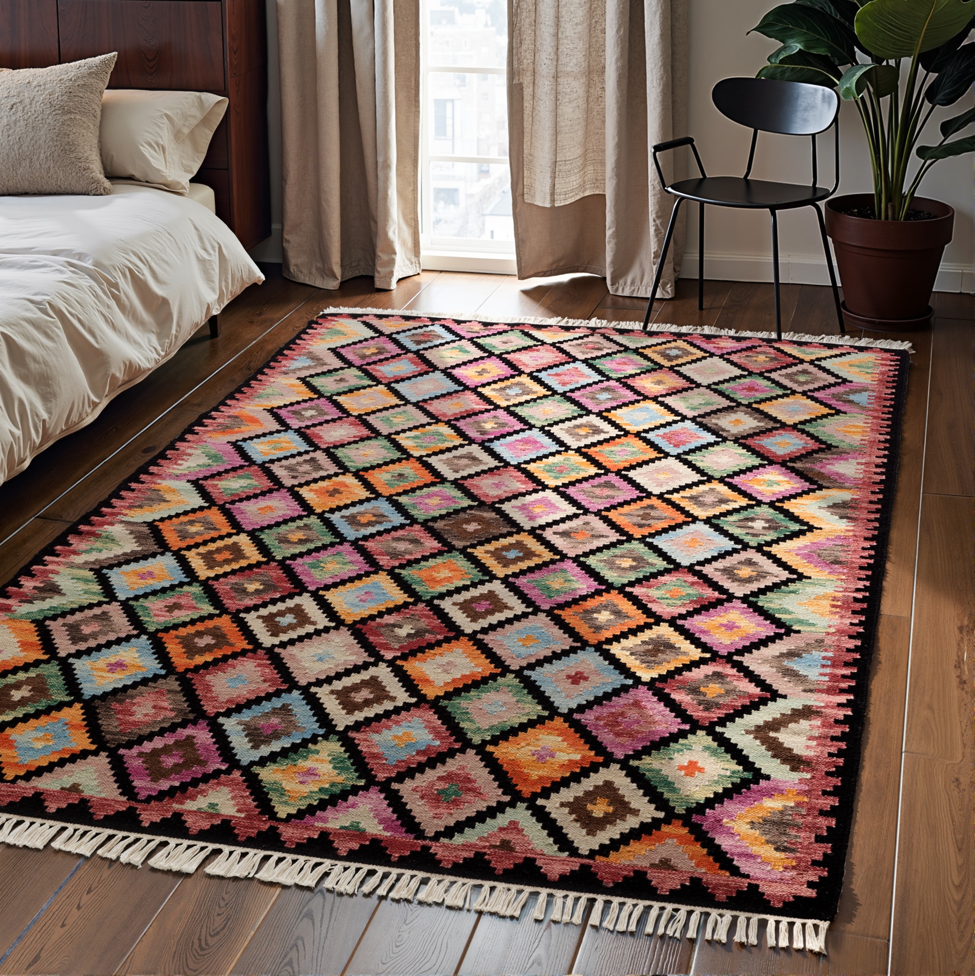 Image of HANSE Home Teppich "Kelim Zara" rechteckig 3 mm Höhe Wolle, Baumwolle, Natur, Handgewebt, orientalisch, Boho, traditionell