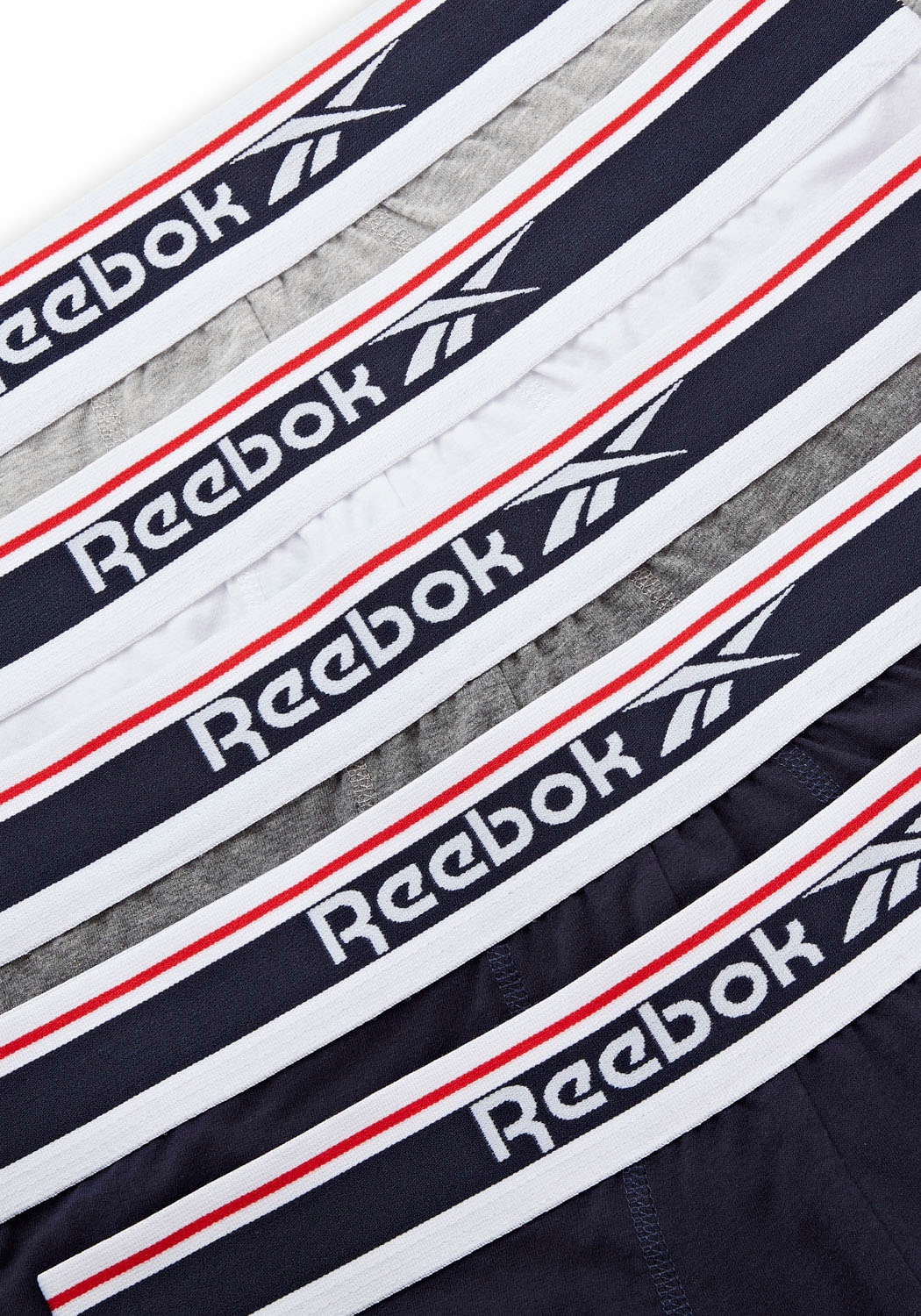 Reebok Boxer »JAY« 5er Pack,  basic, bequem, weich, mit Logo, breiter Bund, Baumwollmix