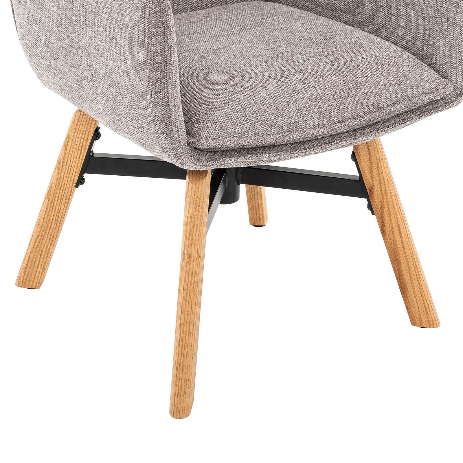 GOODproduct Chaise de salle à manger »Elyssa« (Set) 2 cuismassives Eichenholzgestell,  pflegeleichter Webstoff, Drehfunktion