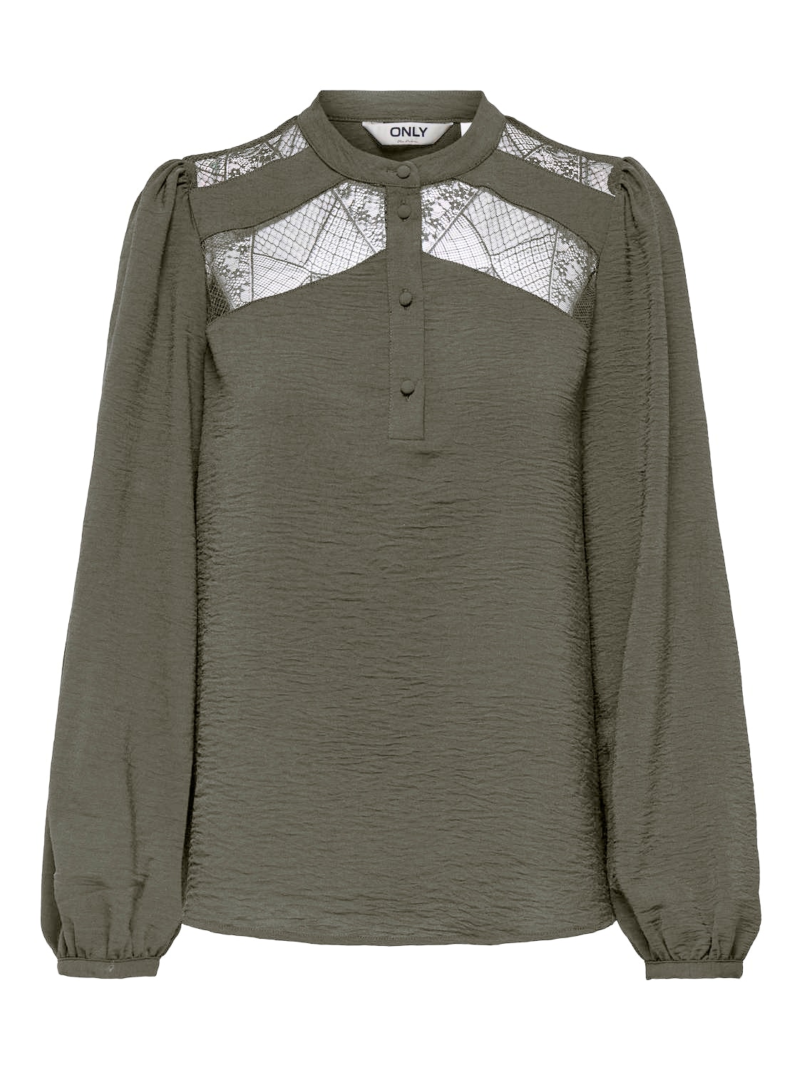 Image of ONLY Langarmbluse "ONLYOHANNA LIFE FR L/S LACE TOP WVN CS" Kunstfaser, regular fit
