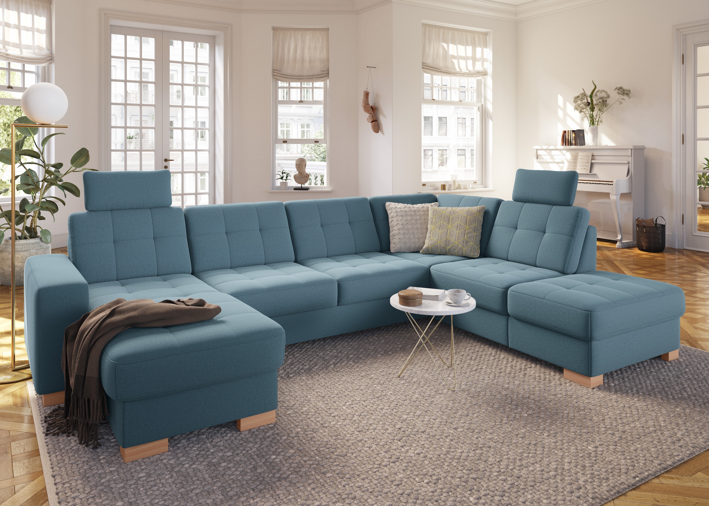 sit&more Wohnlandschaft »Quincy U-Form«, wahlweise mit Bettfunktion und Bettkasten