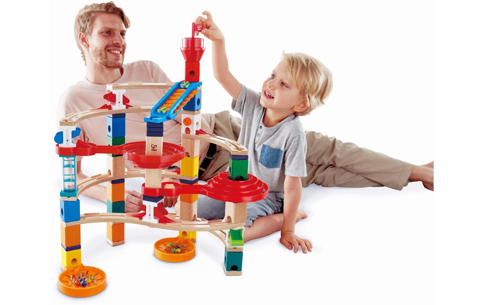 Hape Kugelbahn »Quadrilla Super Spiralburg & Endspurt«, (107 tlg.)