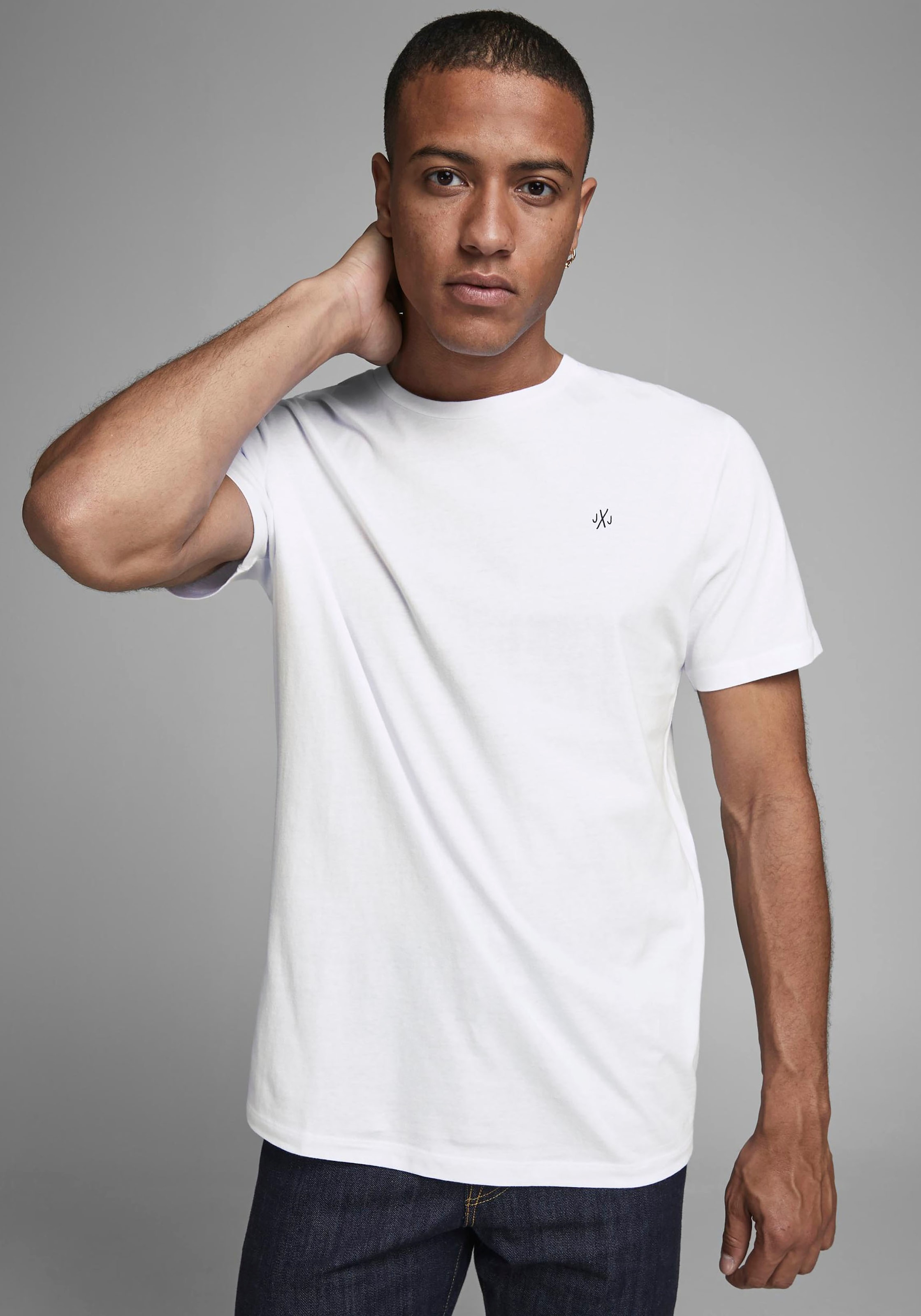 Jack & Jones Rundhalsshirt »JORJXJ TEE SS CREW NECK 5PK MP NOOS«