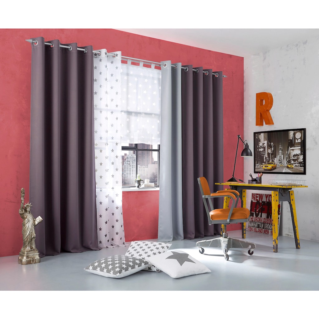 my home Verdunkelungsvorhang »Solana«, (1 St.), Vorhang, Gardine, Breite 280 cm, verdunkelnd, einfarbig, Raumteiler