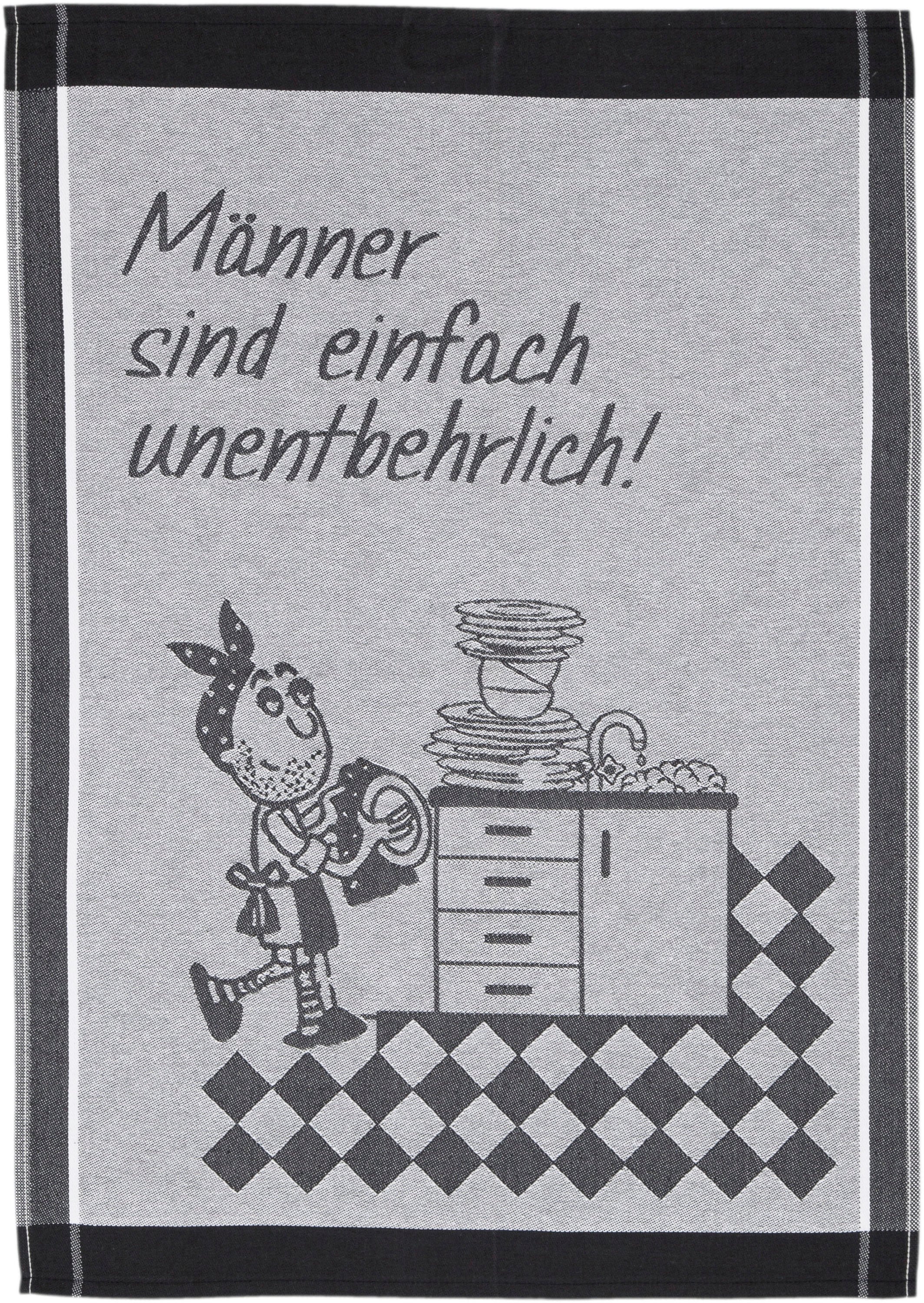ROSS Chiffon à vaisselle »Männer sind einfach unentbehrlich« Serviette à imprimer, 100% coton