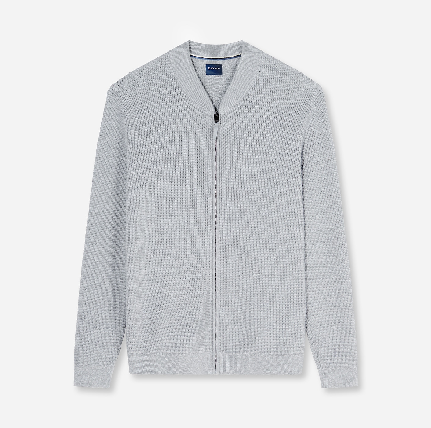 OLYMP Cardigan »Casual« Mélange de coton, col côtelé, coupe régulière