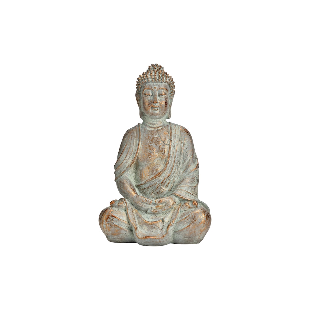 Dekofigur »G. Buddha sitzend Altgoldfarben«
