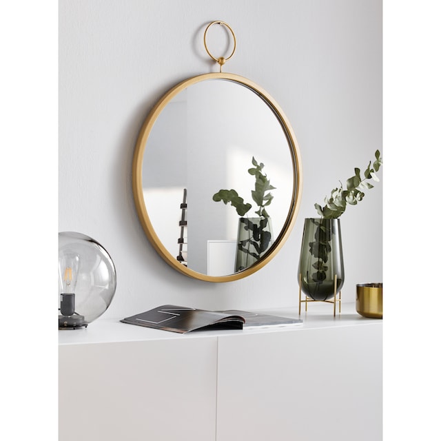 Leonique Dekospiegel, Dekospiegel, Wandspiegel, rund, Ø 61 cm, Rahmen aus  Metall, goldfarben bequem kaufen