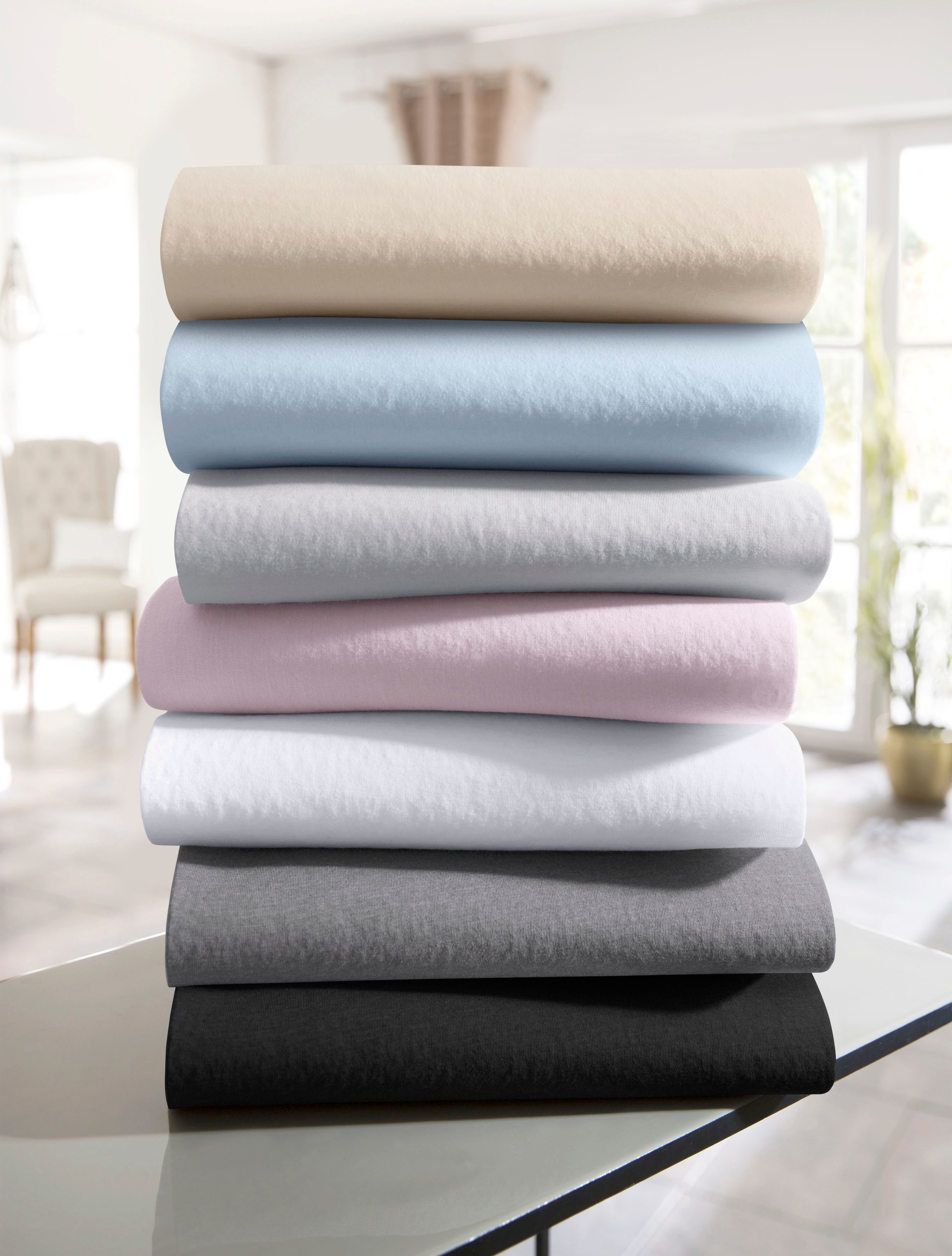 Image of GOODproduct Spannbettlaken "GRETA Jersey aus 100% Baumwolle, 150 g/m²" Premium Bettlaken für Matratzen bis 23 cm Höhe, perfekter Sitz