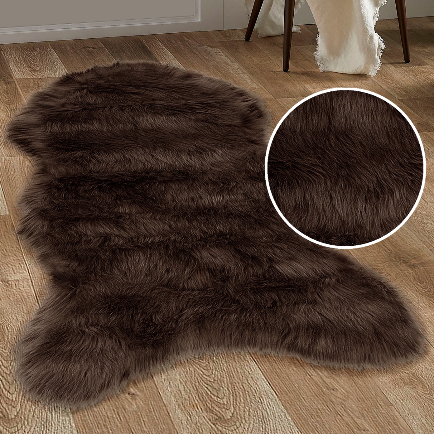 GOODproduct Tapis à poils longs »Valeria, Fellteppich, kuschelig, flauschig« En forme de fourrure 60 mm Höhe fausse fourrure, tapis doux, salon, chambre, salle à manger