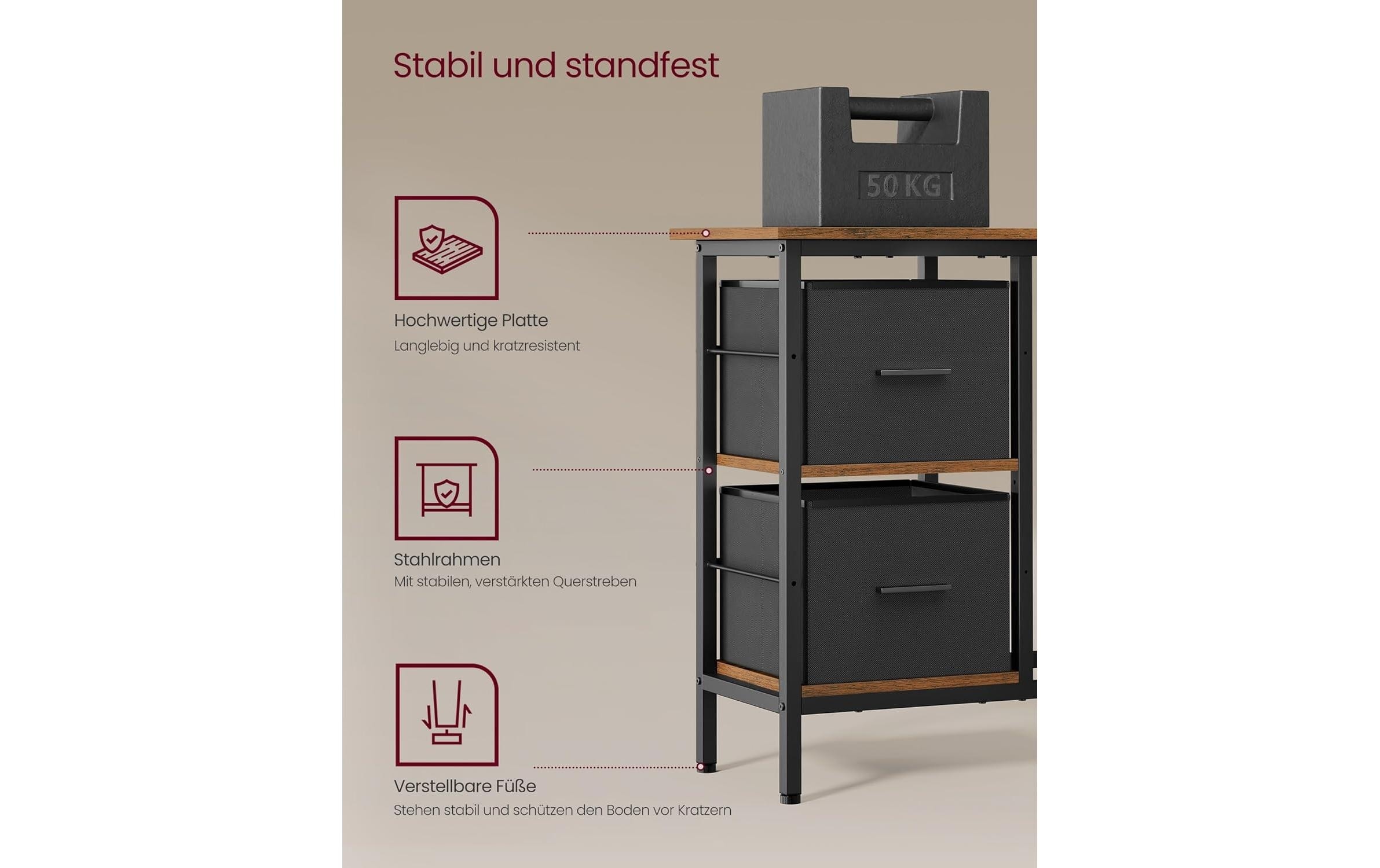 VASAGLE Bureau »in L-Form 115 x 105 x 89.5 cm«