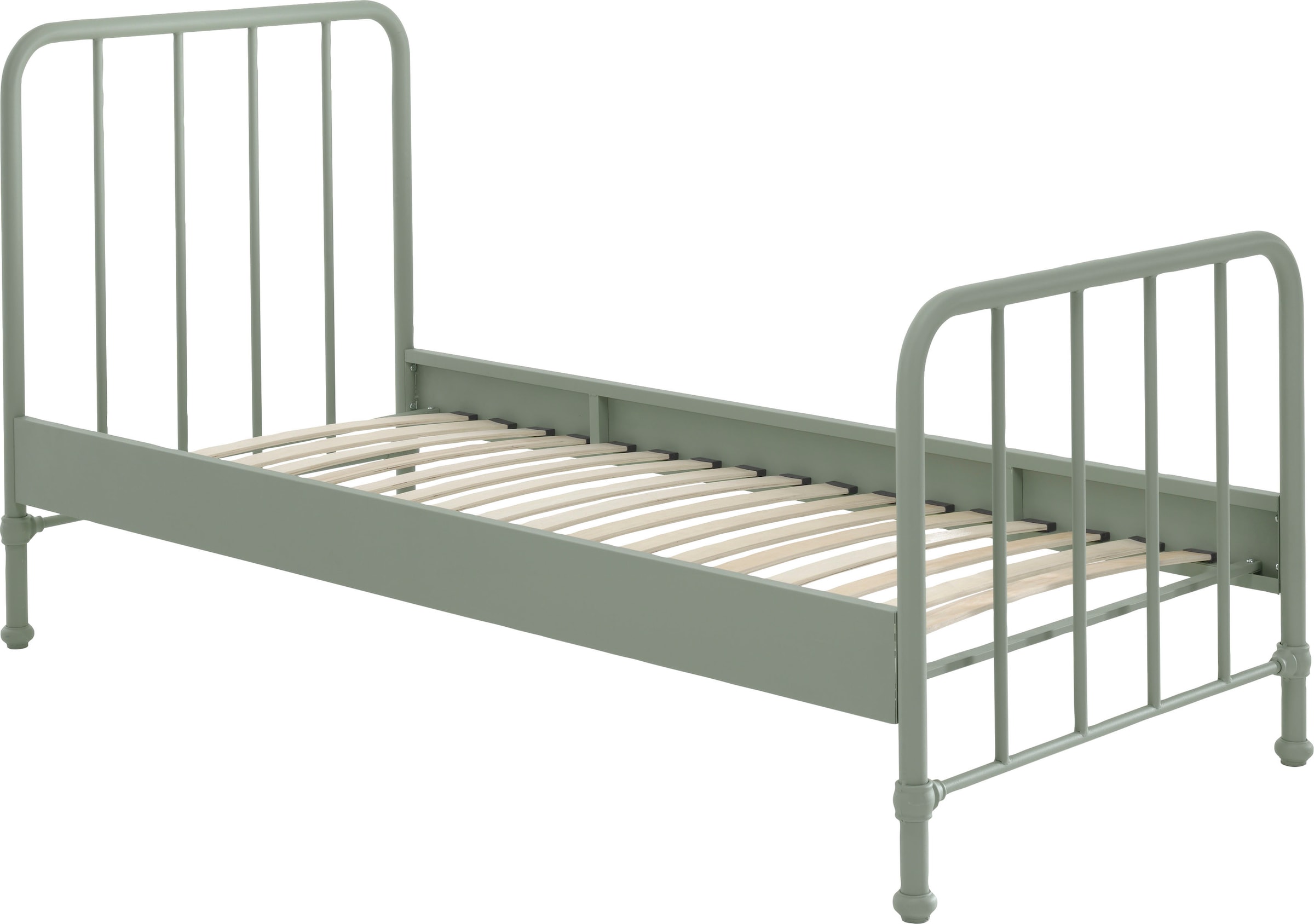 Vipack Jugendbett »Bronxx, Einzelbett 90/200, sehr stabil, romantische Optik« B/H/T ca. 96,5x110x206cm, inkl. Lattenrost, Bodenfreiheit,  Oberfläche pulverbeschichtet, verschiedene Farben zur Wahl