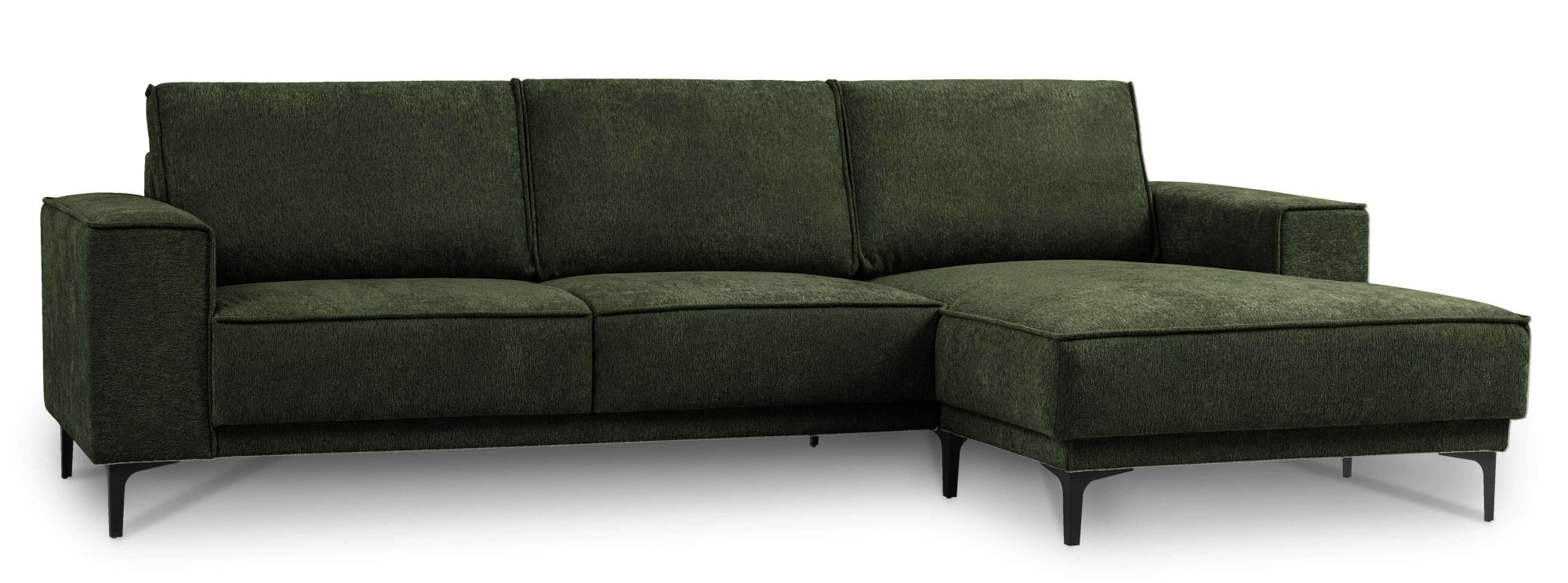 Places of Style Ecksofa »Polsterecke Oland, Struktur, Flachgewebe, Luxus-Microfaser, Boucle«, L-Form, 280 cm, Wellenunterfederung, Skandi-Design, Metallfüsse