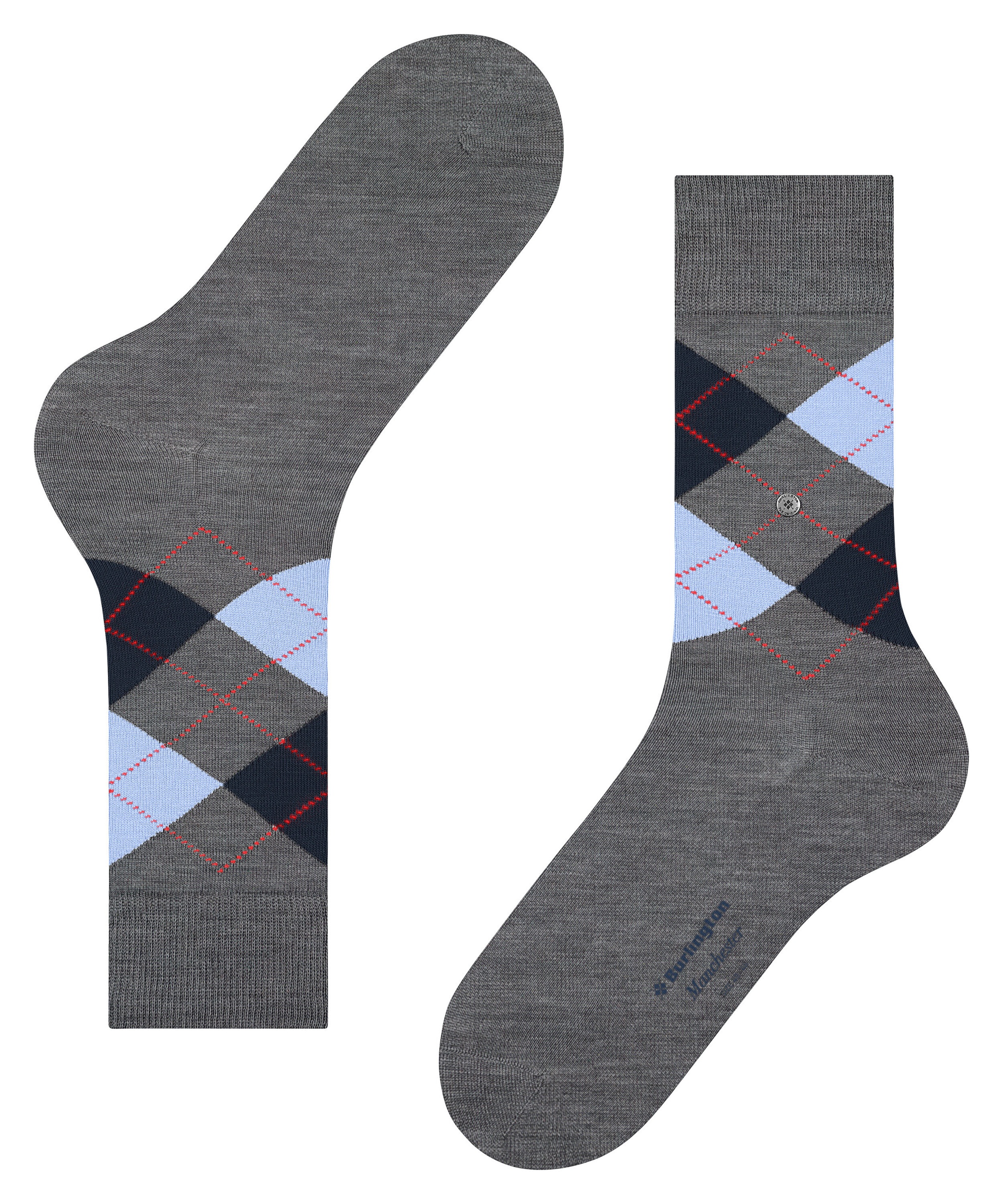 Burlington Socken »Manchester« Einheitsgrösse 40-46, Argyle-Muster, Burlington-Clip