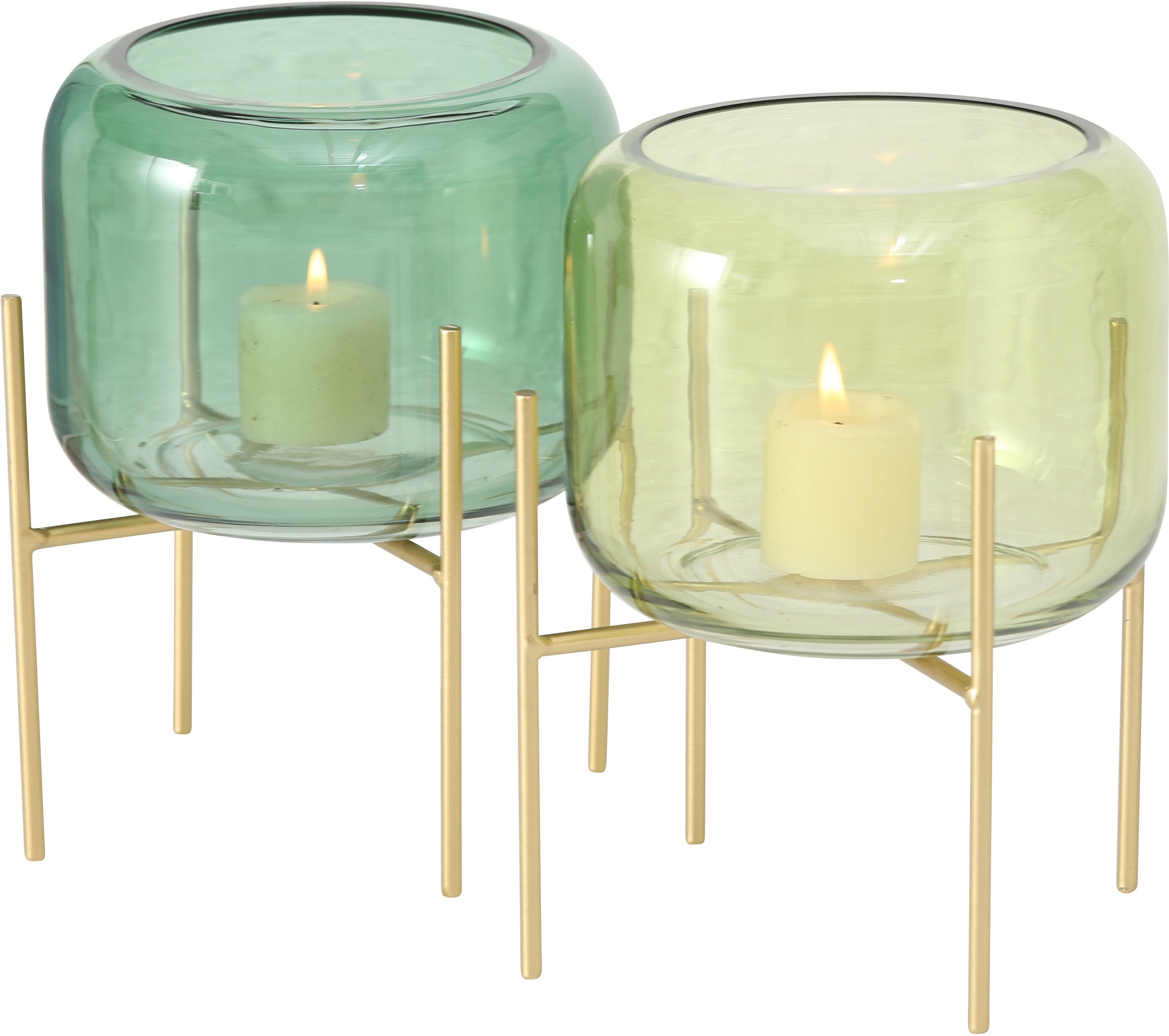 BOLTZE Windlicht »Leona«, (Set, 2 St.), aus Glas und Metall, Höhe 19 cm kaufen