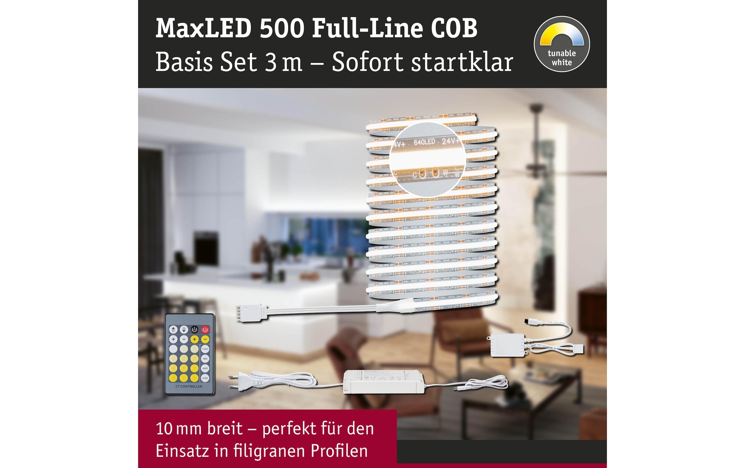 Paulmann LED-Streifen »500 LED Strip Full-Line COB Basisset«, 1920 St.-flammig