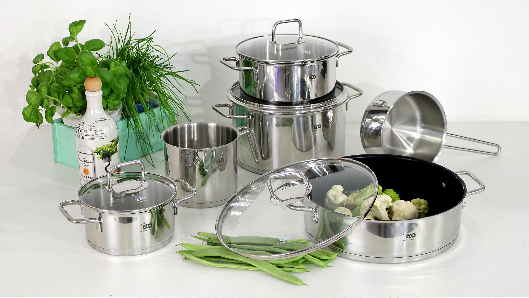 Elo Topf-Set »Citrin 13-teilig« Set, 13 Stk. tlg. Edelstahl 18/10