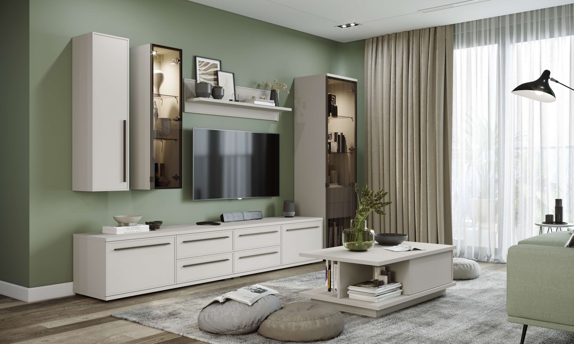 GOODproduct »Opera, Wandschrank, Schwebendes Design für modernen Wohnraum« UV lackiert, Soft Close Funktion, Wandmontiert