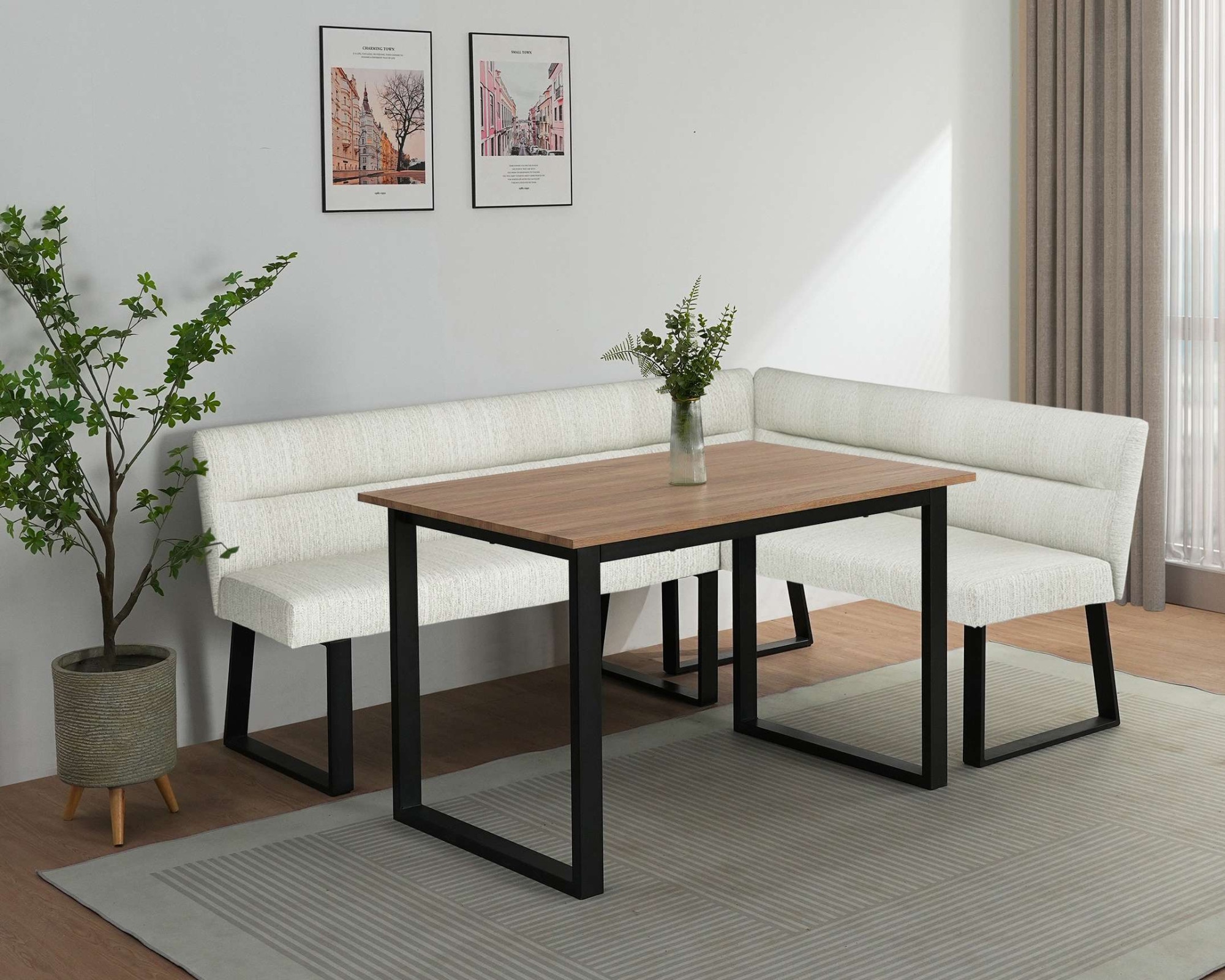 GOODproduct Banc de salle à manger »Ivanna« gepolsterte Rückenlehne und Sitzfläche