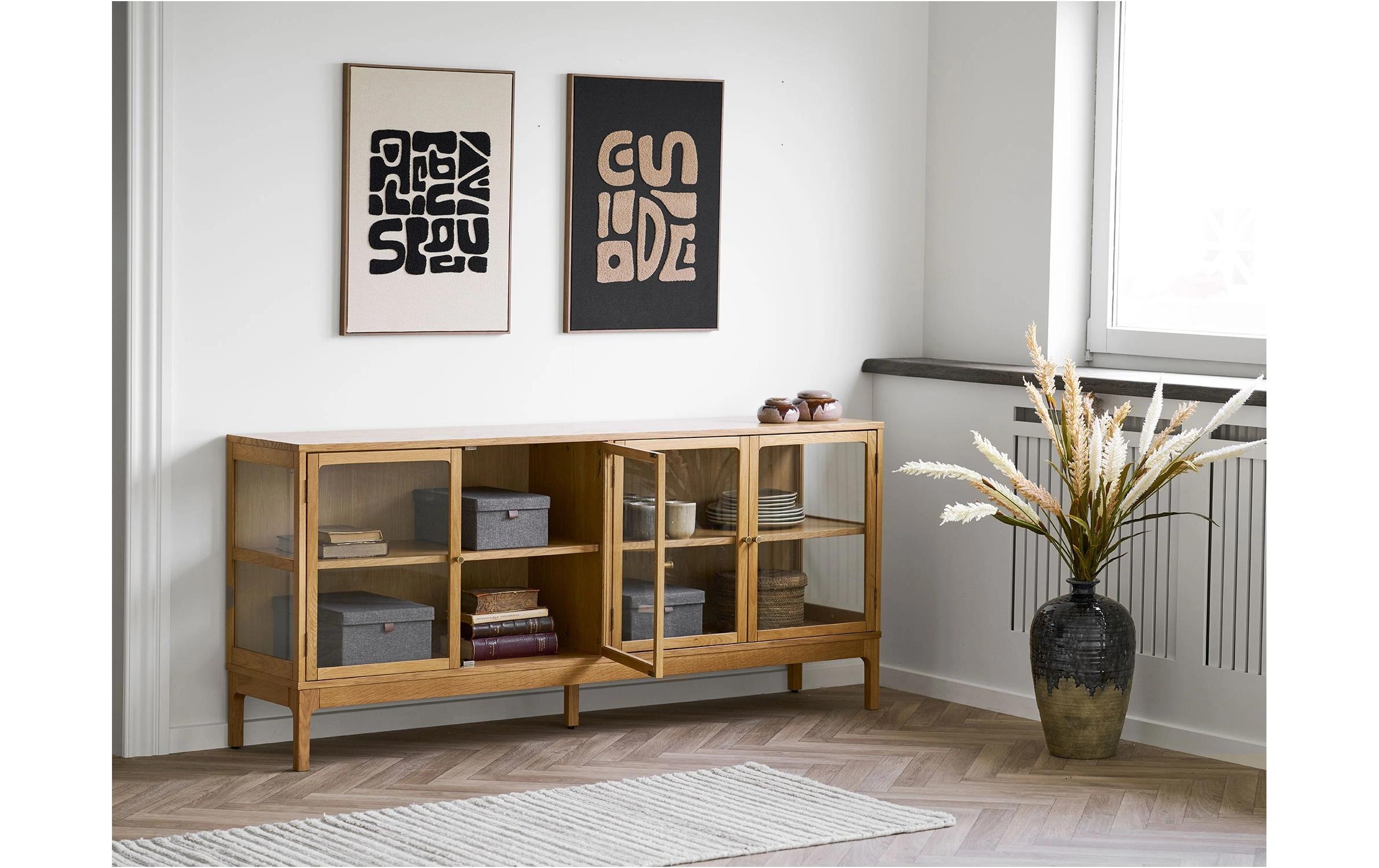 House Nordic Boîte de rangement »Noto, 3er-Set« Set élégant de trois boîtes textiles grises