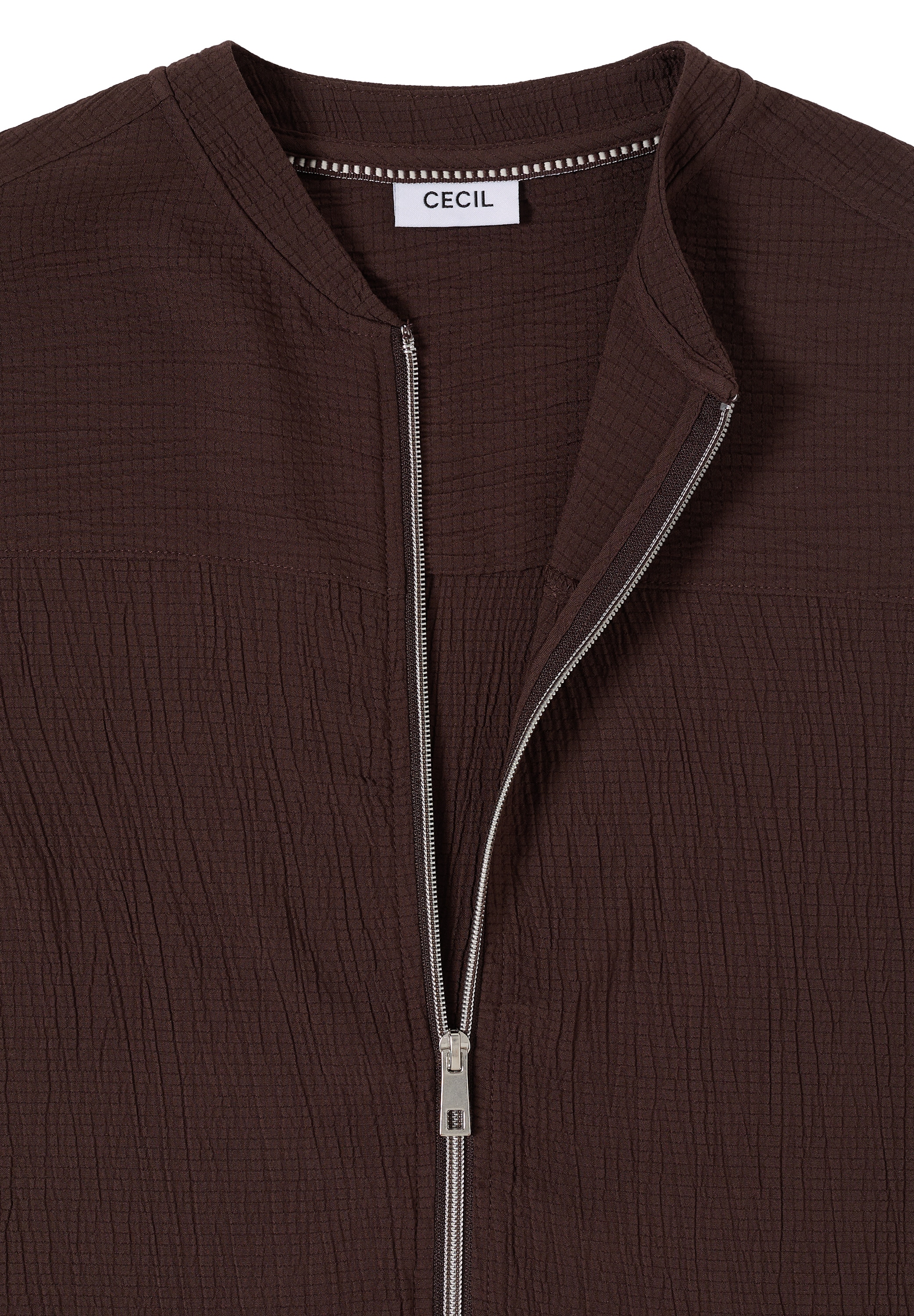 Cecil Blouse à manches longues Blouson mit Seersucker Struktur