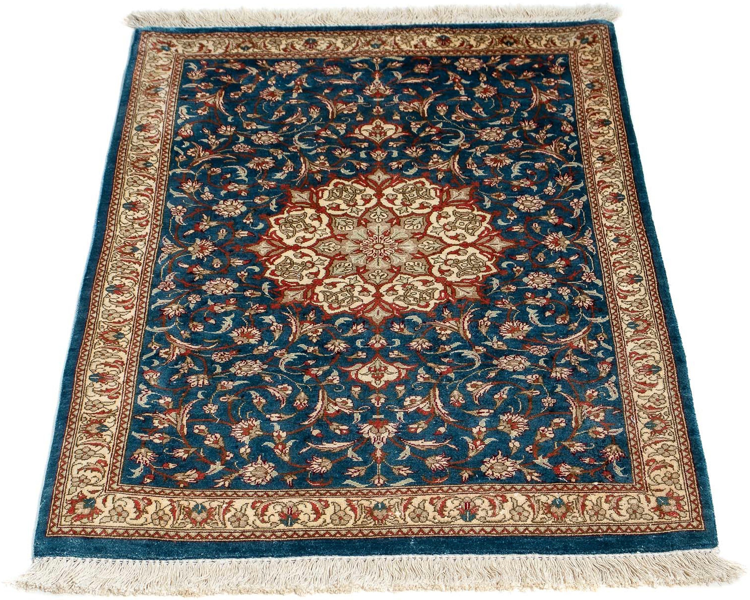 Image of morgenland Orientteppich »Perser - Ghom - 94 x 58 cm - blau«, rechteckig, 10 mm Höhe, Wohnzimmer, Handgeknüpft, Einzelstück mit Zertifikat bei Ackermann Versand Schweiz