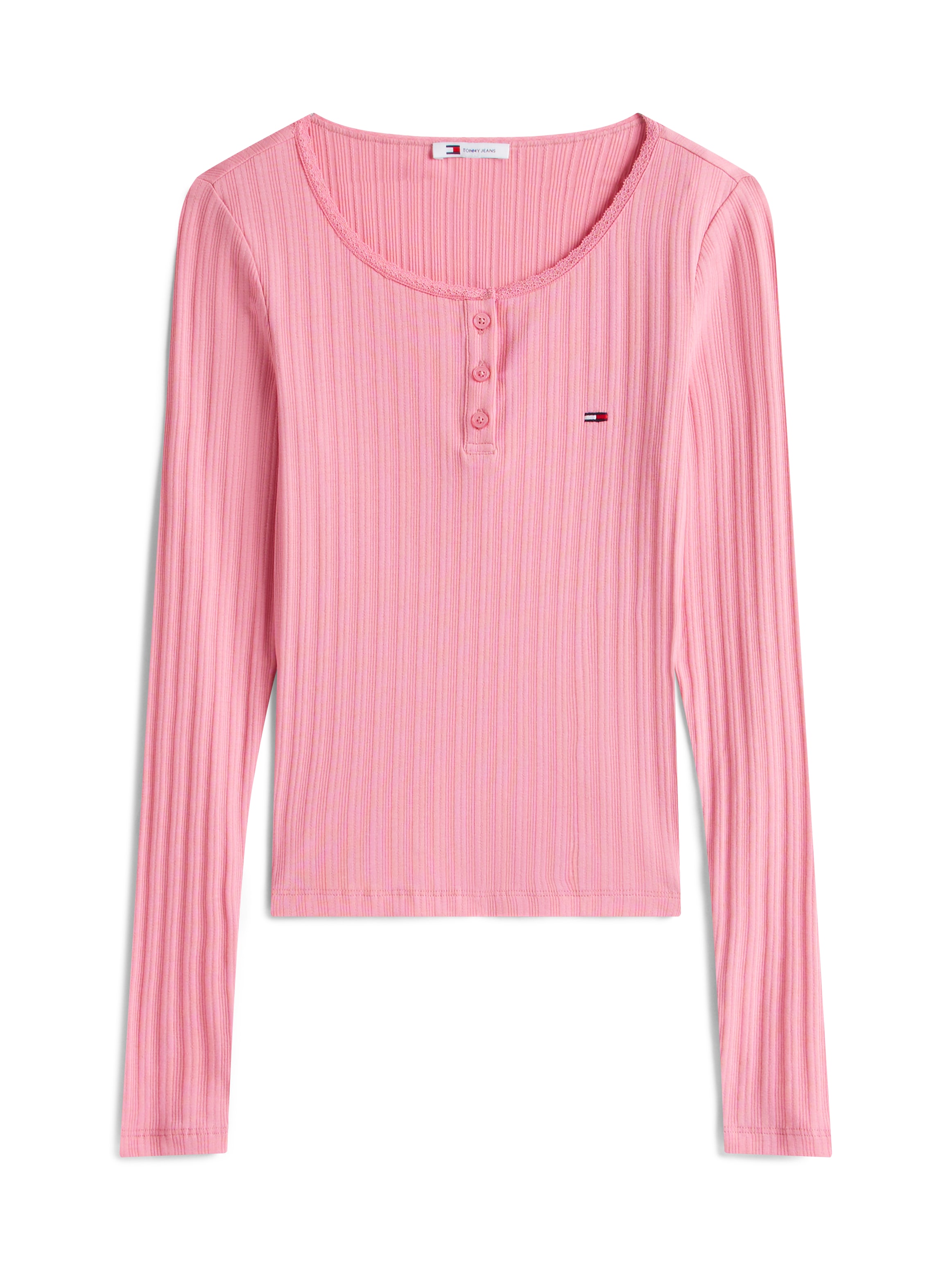 Tommy Jeans Langarmshirt »TJW SLIM SH IRREGULAR RIB LS«, in gerippter Struktur
